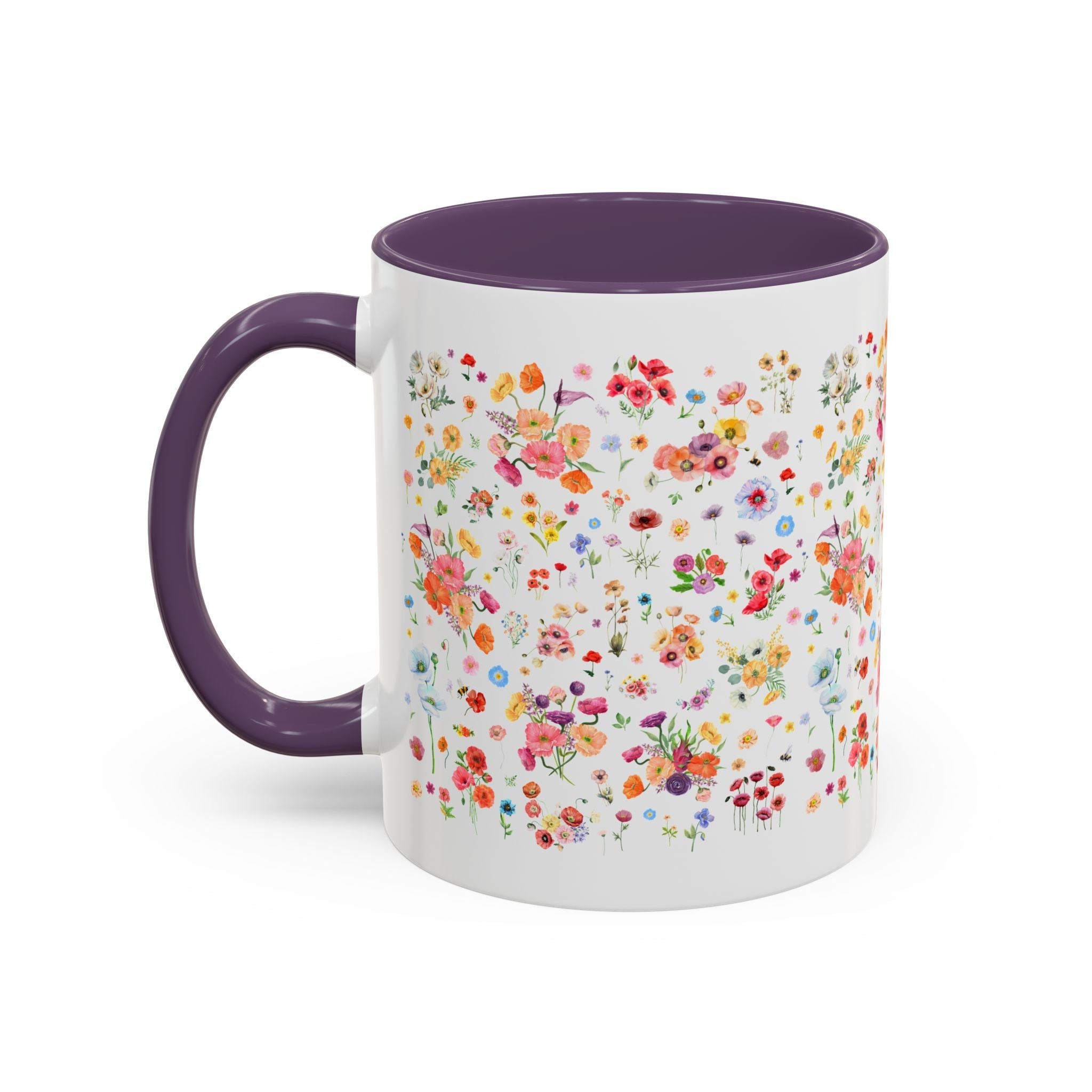Poppy Flower 11 Oz Mug for Mom Who Gardens or Wedding Florist Who Loves Poppies, Cute Boho Gardening Mug, Cut Flower Farmer or Gardener Gift - Opal and June