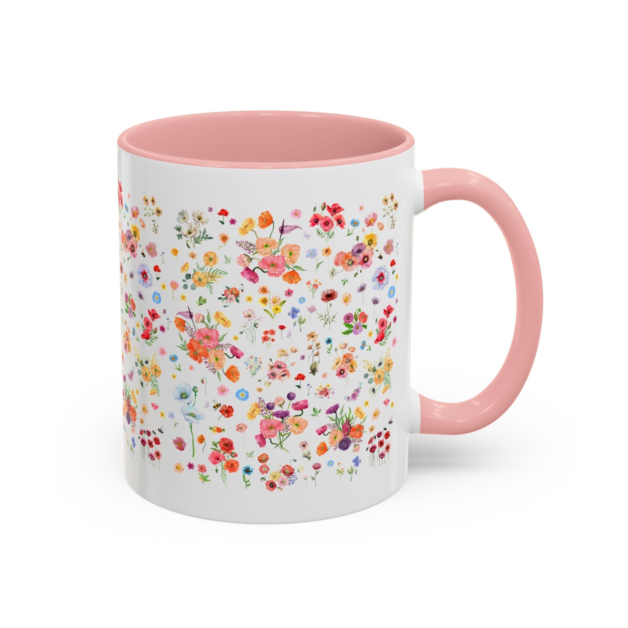 Poppy Flower 11 Oz Mug for Mom Who Gardens or Wedding Florist Who Loves Poppies, Cute Boho Gardening Mug, Cut Flower Farmer or Gardener Gift - Opal and June