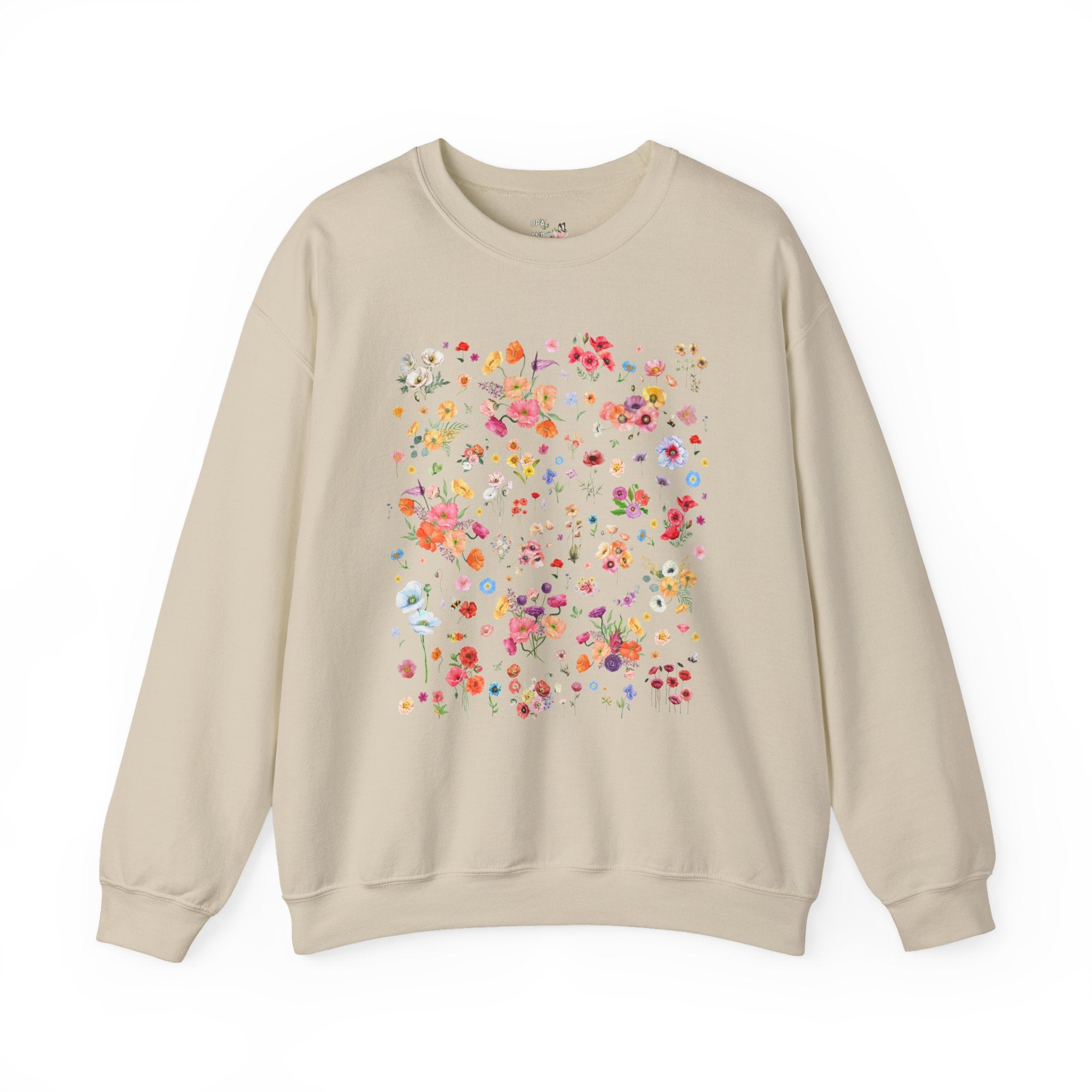 Poppy Flower Sweatshirt for Mom Who Gardens or Wedding Florist Who Loves Poppies, Cute Boho Gardening Shirt, Cut Flower Farmer or Gardener - Opal and June