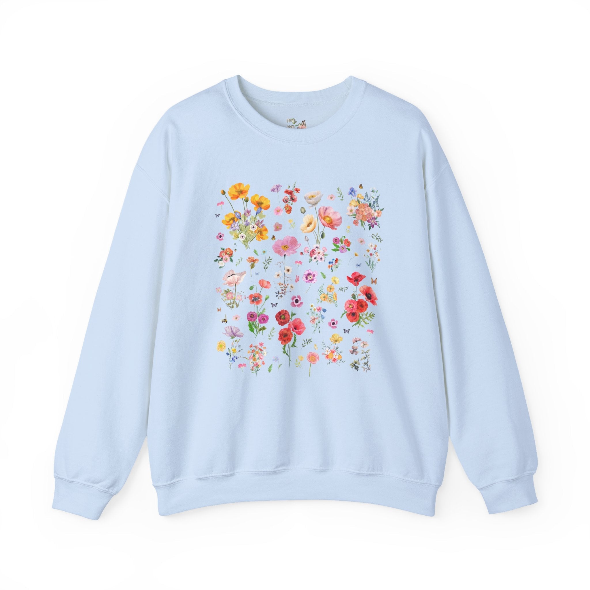 Poppy Flower Sweatshirt for Mom Who Loves Flowers, August Birth Month Gift for Mother's Day, Cute Birthday Present for Daughter who Gardens - Opal and June
