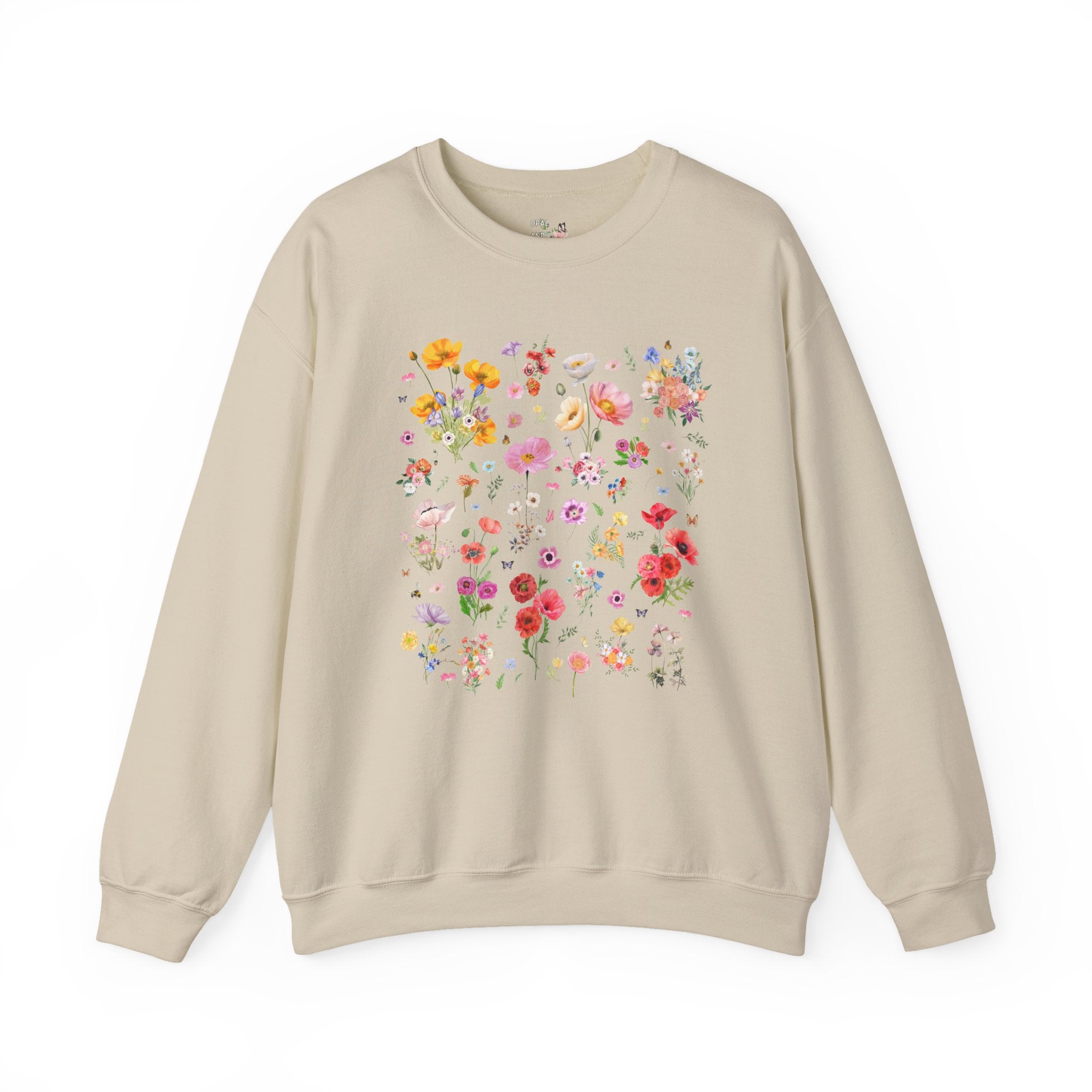 Poppy Flower Sweatshirt for Mom Who Loves Flowers, August Birth Month Gift for Mother's Day, Cute Birthday Present for Daughter who Gardens - Opal and June