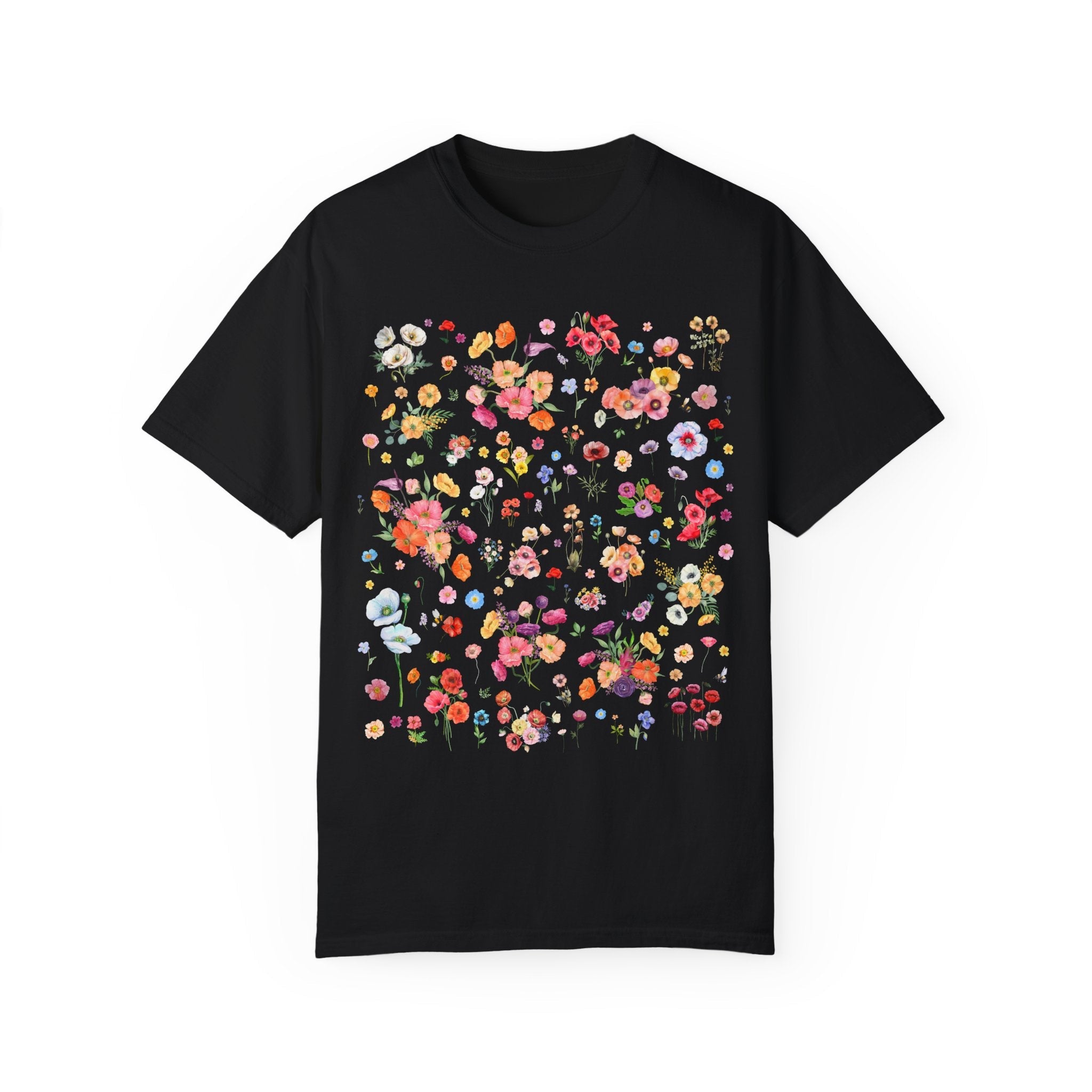 Poppy Flower Tee Shirt for Mom Who Gardens or Wedding Florist Who Loves Poppies, Cute Boho Gardening T-Shirt, Cut Flower Farmer or Gardener - Opal and June