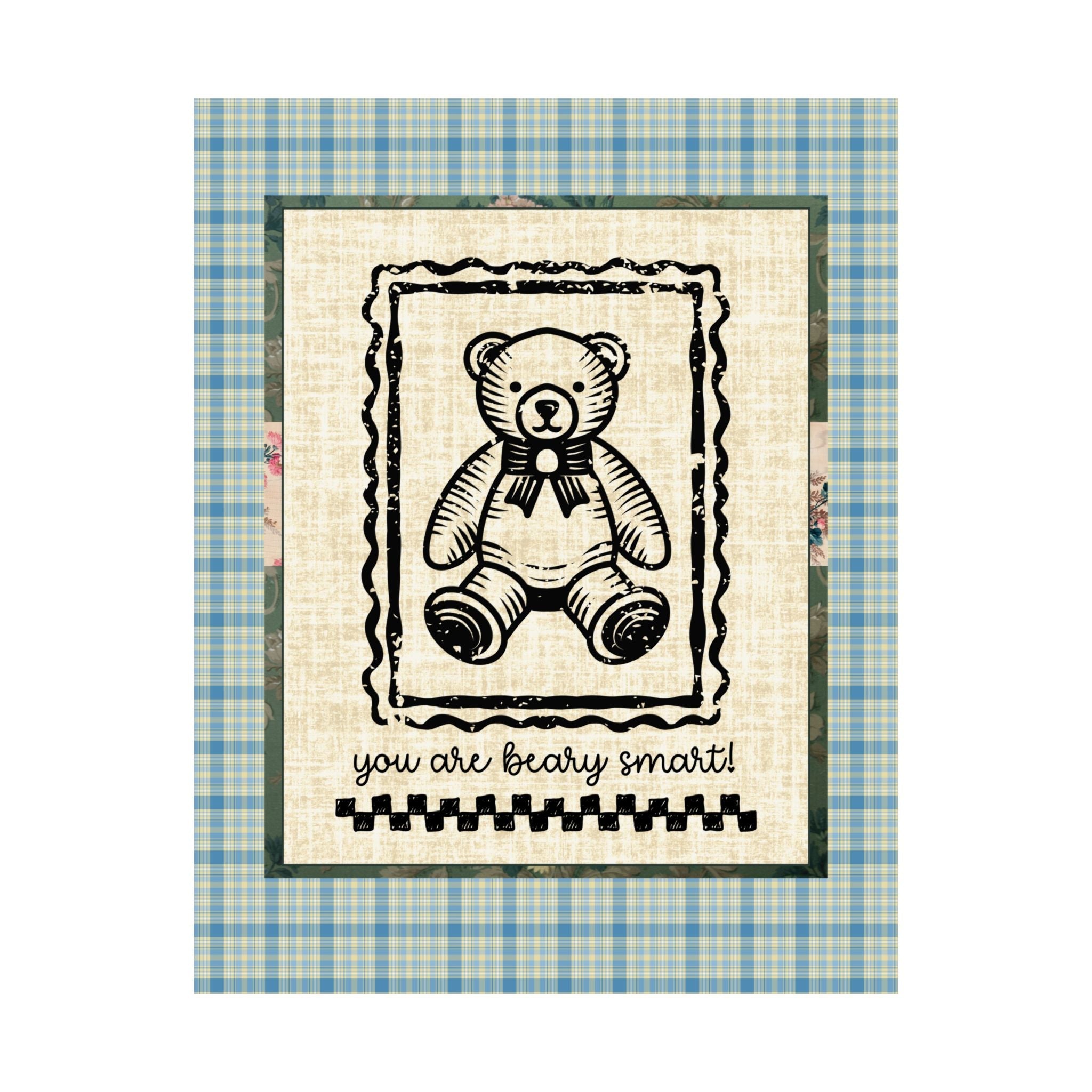 Positive Teacher Poster Print with Kind Affirmation for Students: You are Beary Smart! Cute Animal Lover Decor for Kindergarten, First Grade - Opal and June