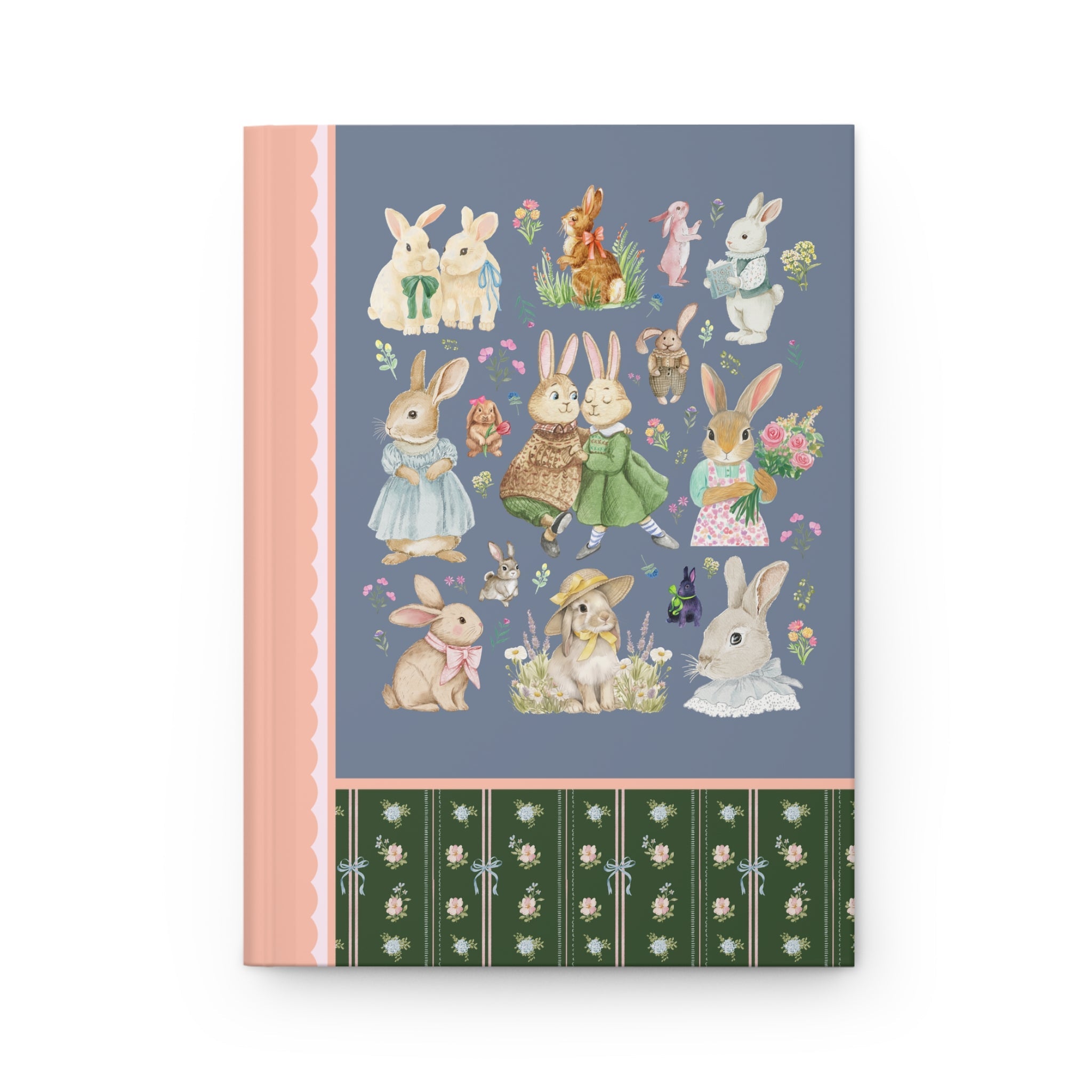 Pretty Cottagecore Bunny Notebook with Flowers: 90s Aesthetic Animal Lover Notebook for Rabbit Pet Owner, Colorful Maximalist Bunny Diary - Opal and June