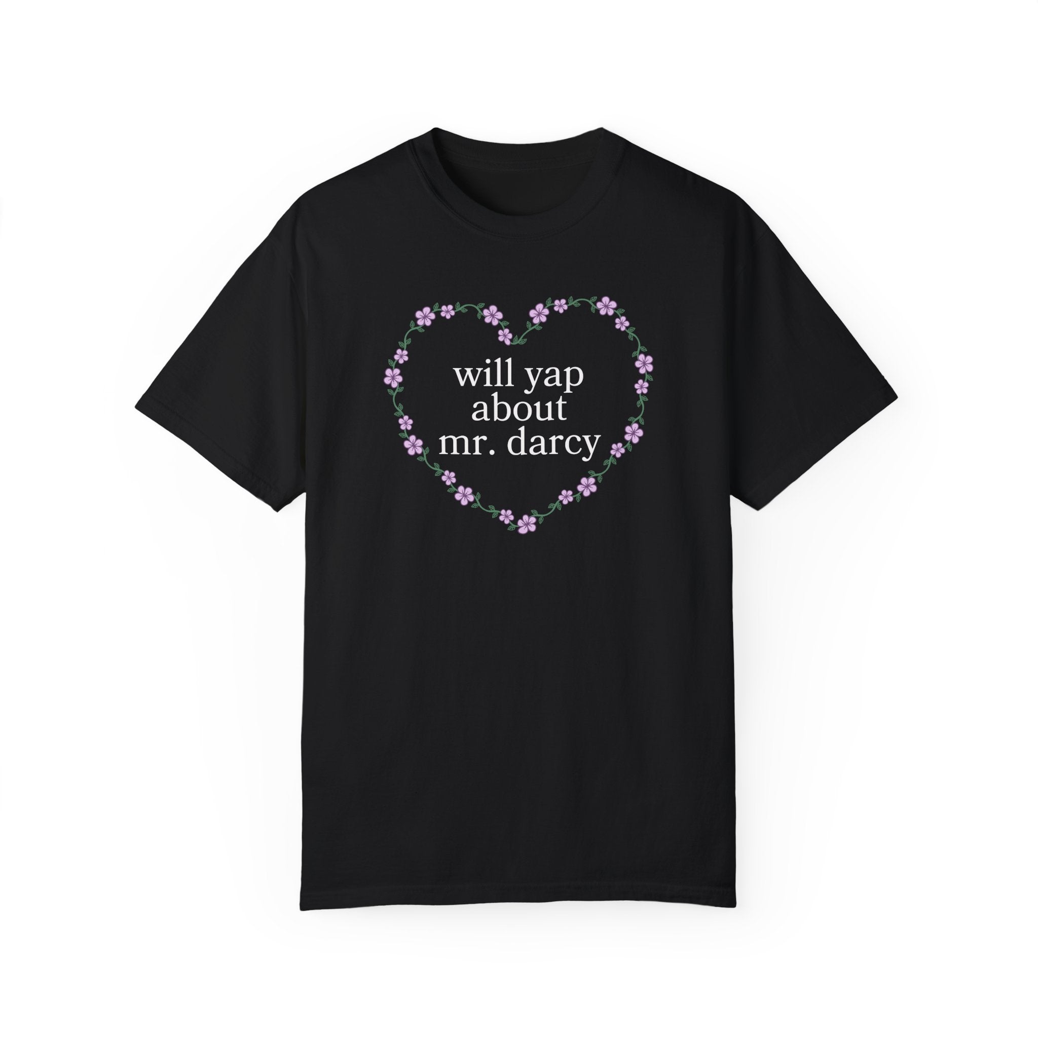 Pride and Prejudice Tee Shirt for Bookworm Who Loves Mr. Darcy, Funny Saying Classic Literature T-Shirt with Flowers, Book Lover Gift Idea - Opal and June