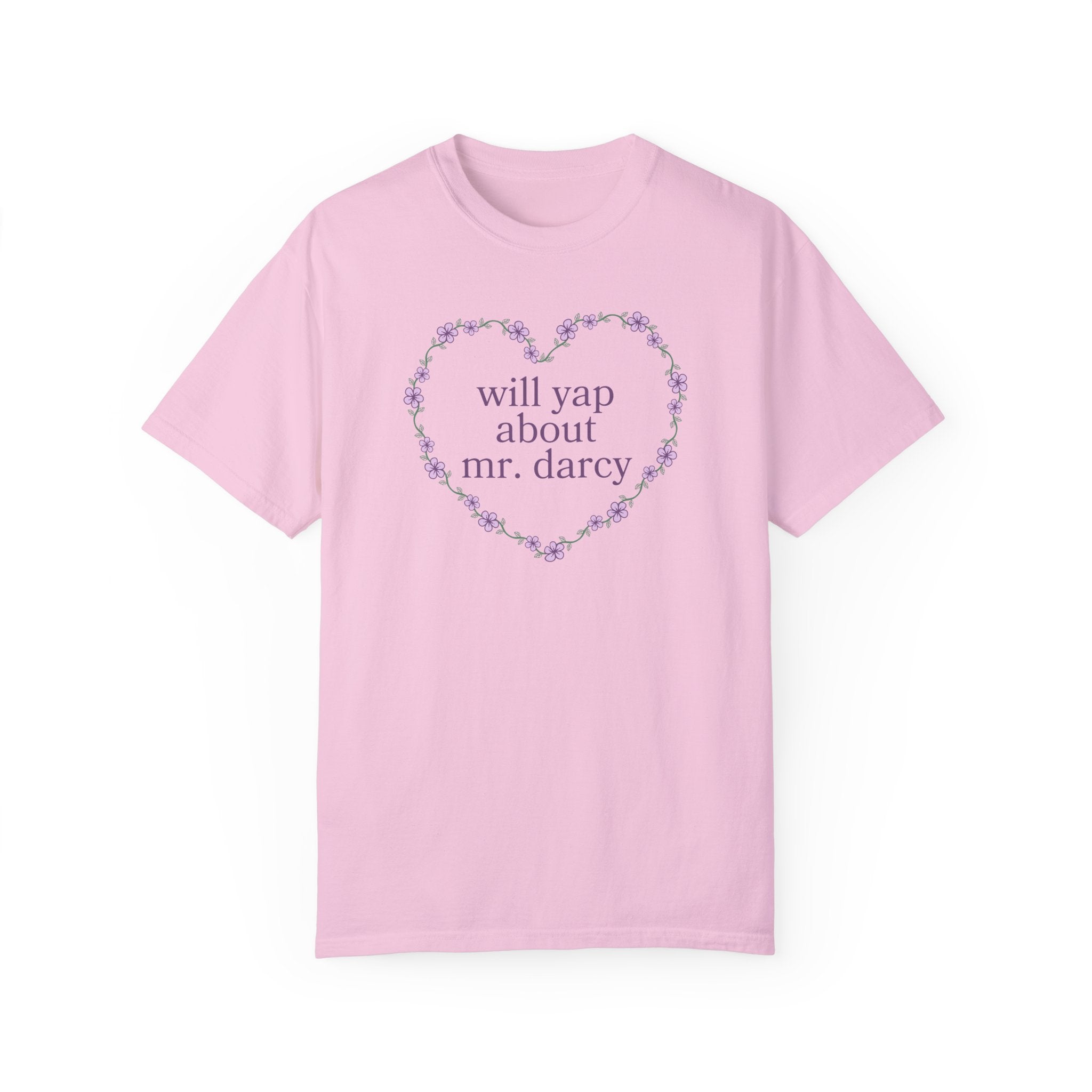Pride and Prejudice Tee Shirt for Bookworm Who Loves Mr. Darcy, Funny Saying Classic Literature T-Shirt with Flowers, Book Lover Gift Idea - Opal and June