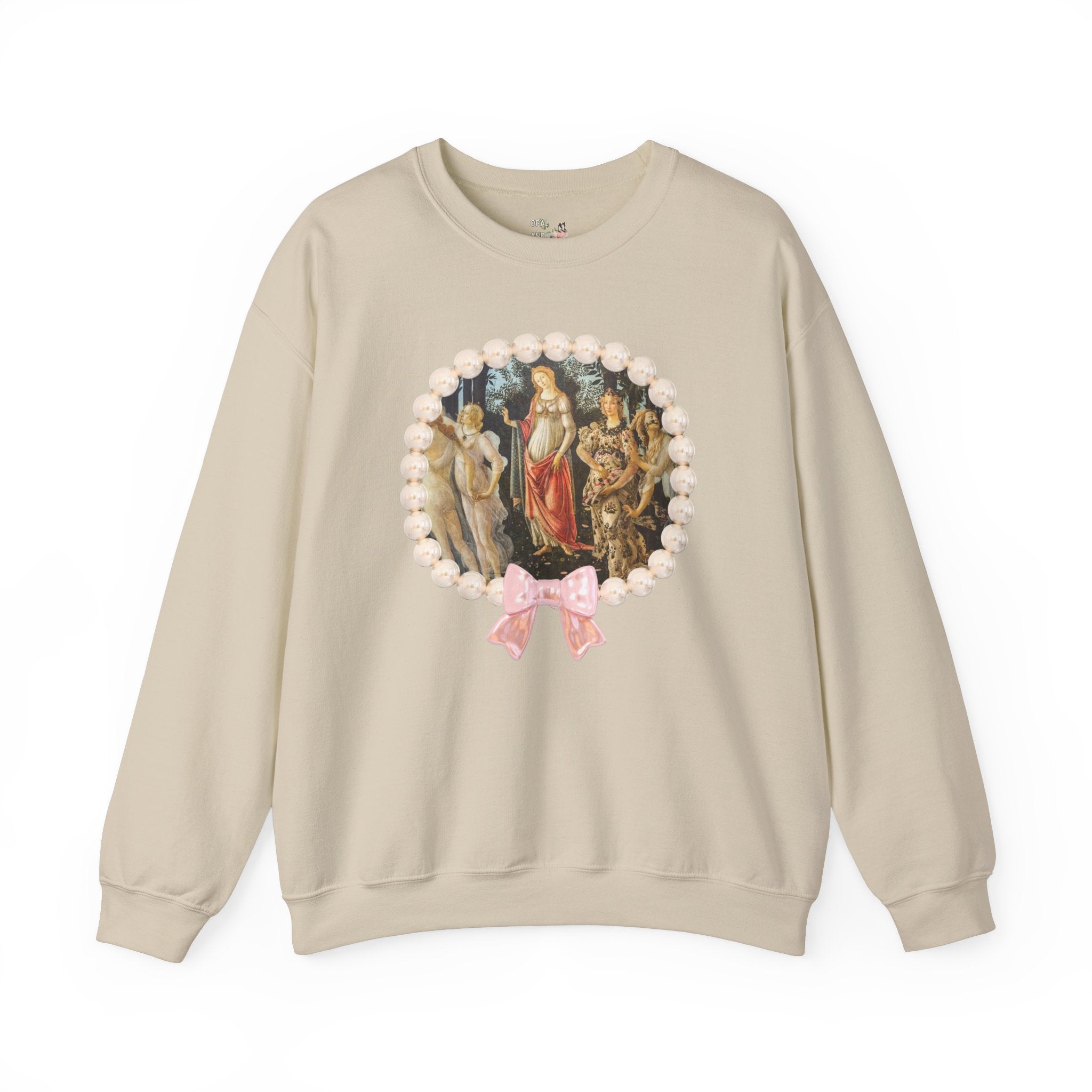 Primavera by Sandro Botticelli Sweatshirt: Italian Renaissance Famous Painting, 15th Century Artwork, Art History Present, Humanites Major - Opal and June