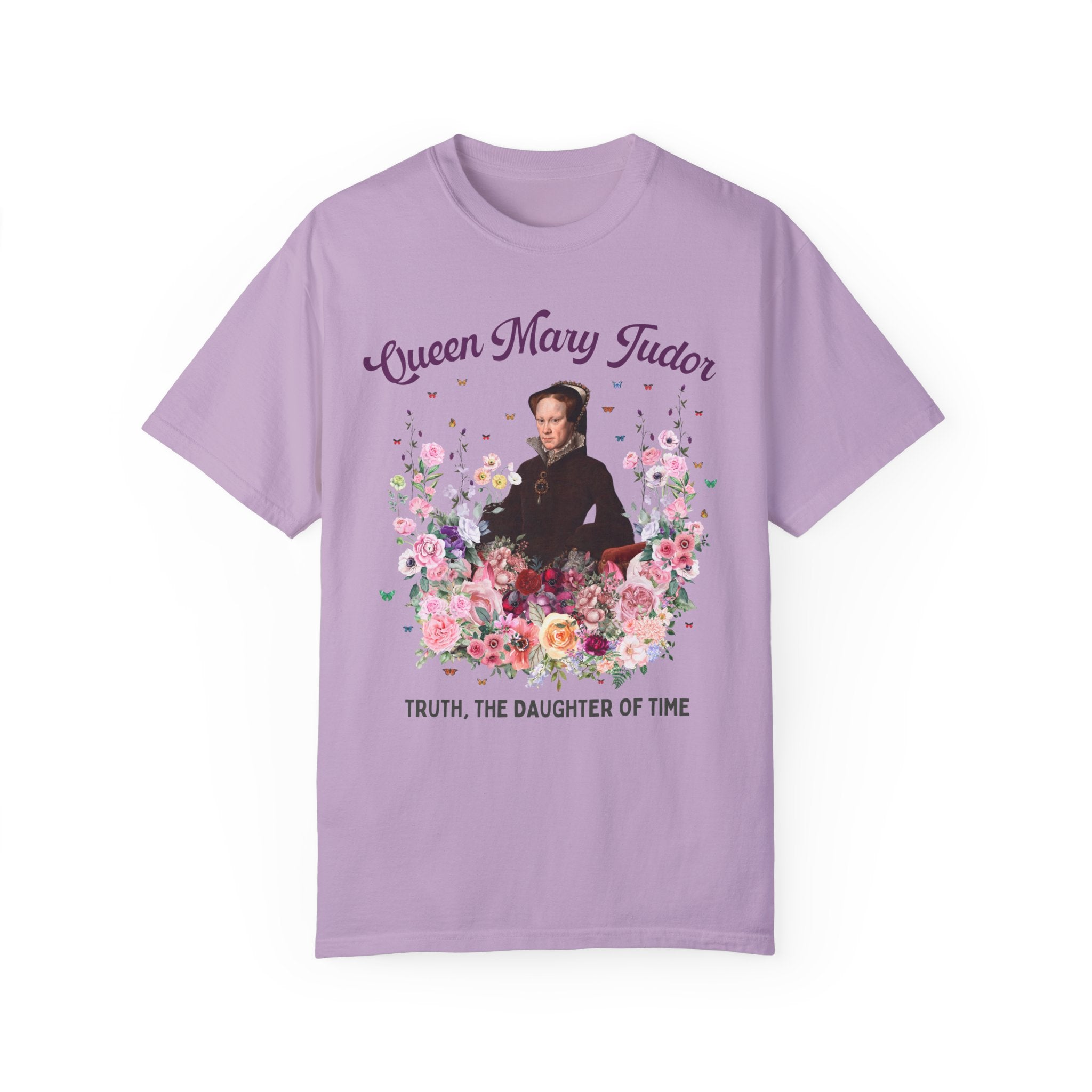 Queen Mary Tudor: Famous Queens European History T-Shirt, Tudor History Gift, 16th Century Women's History, Royal History Tee with Flowers - Opal and June