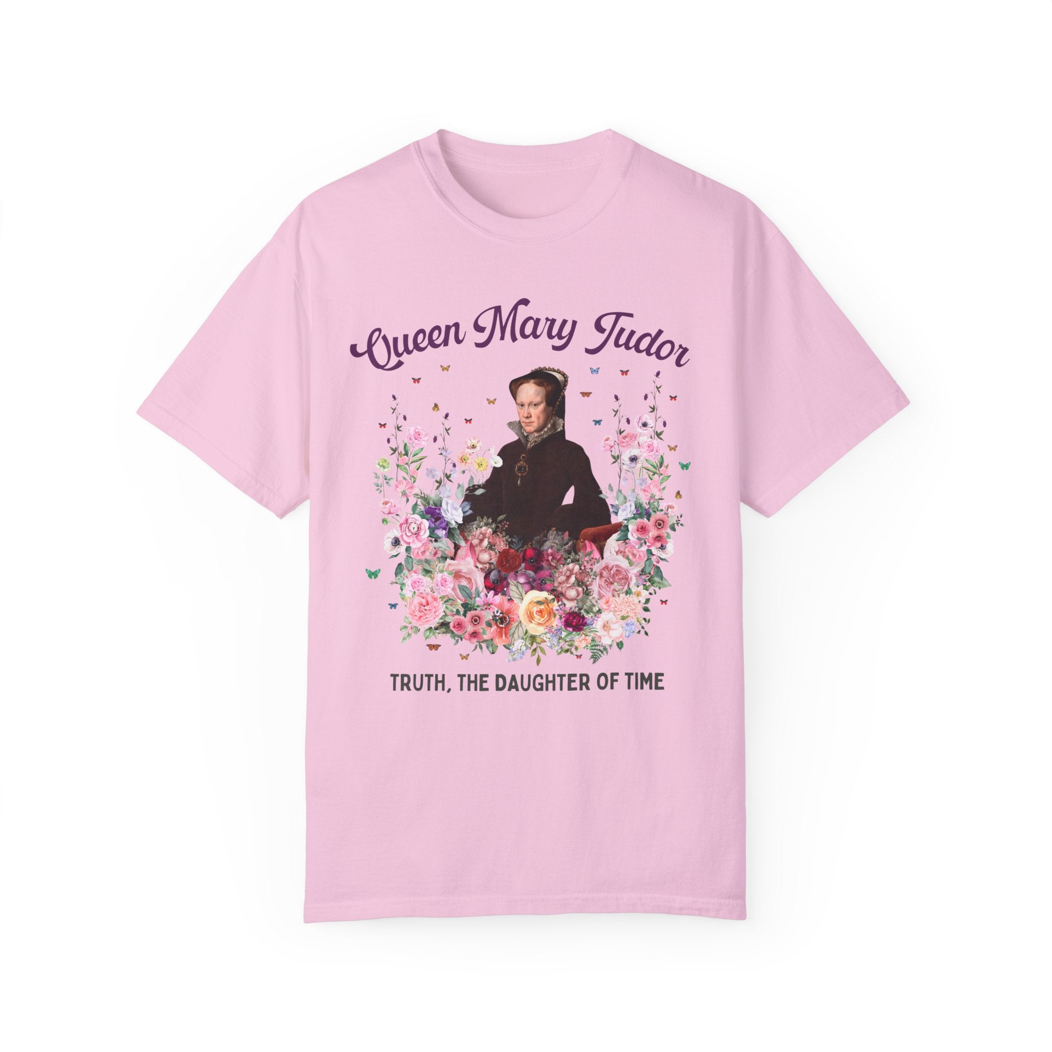 Queen Mary Tudor: Famous Queens European History T-Shirt, Tudor History Gift, 16th Century Women's History, Royal History Tee with Flowers - Opal and June