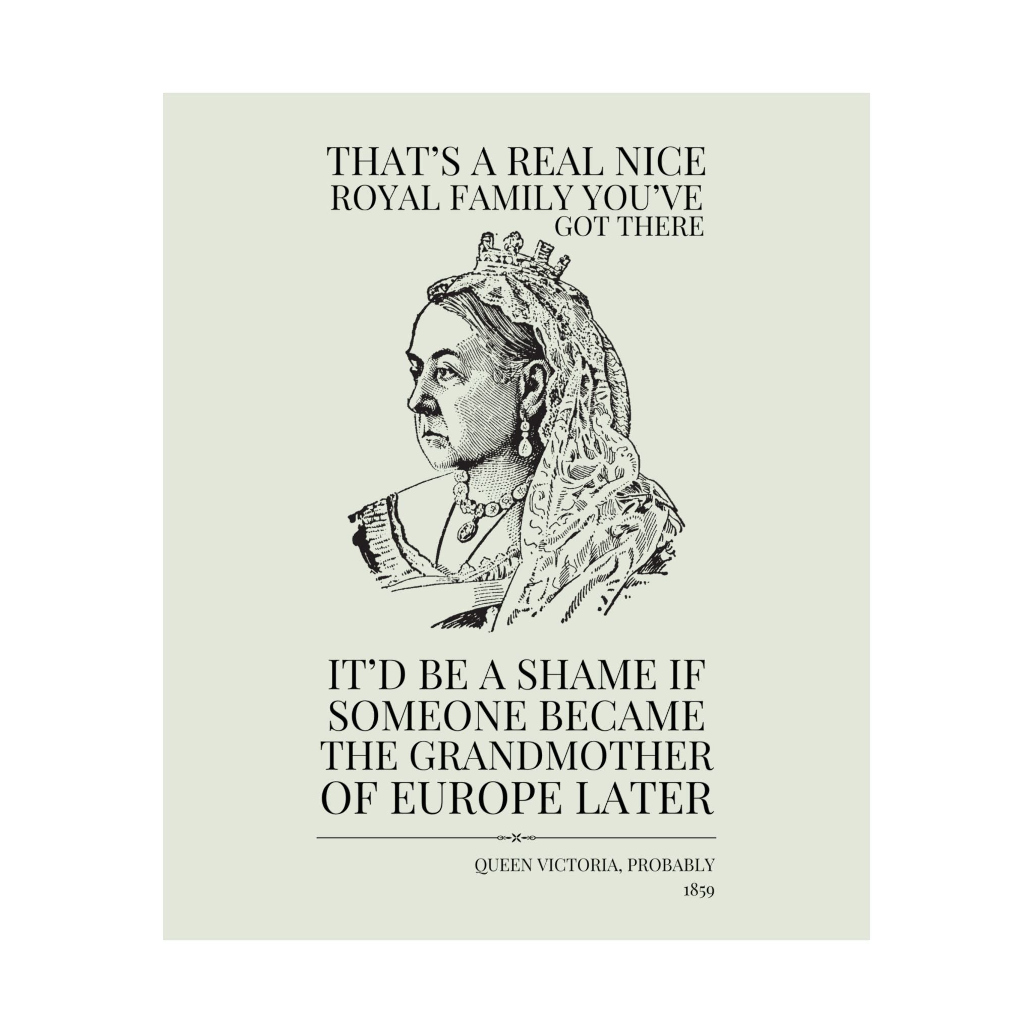 Queen Victoria English History Poster Print: The Grandmother of Europe - Opal and June