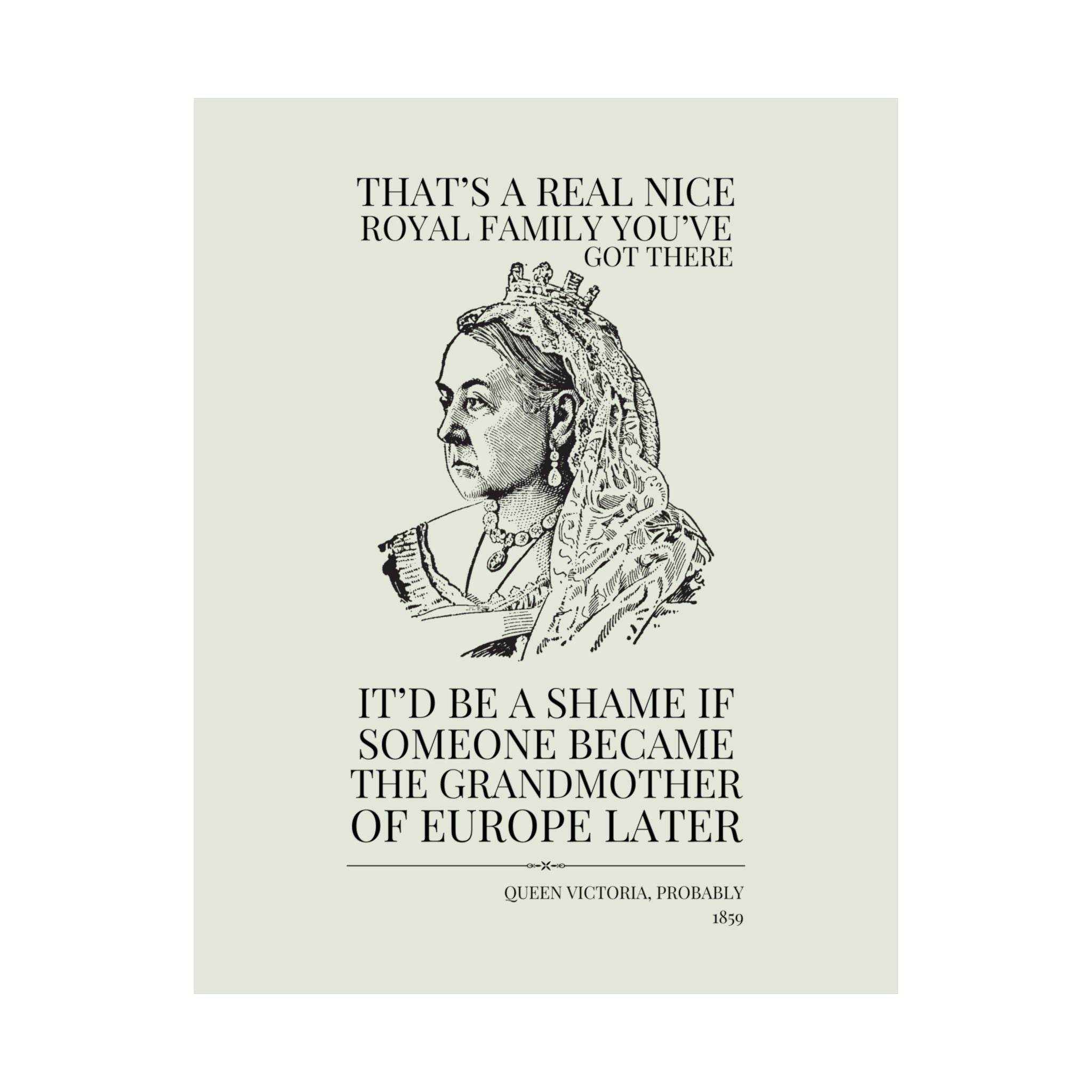 Queen Victoria English History Poster Print: The Grandmother of Europe - Opal and June