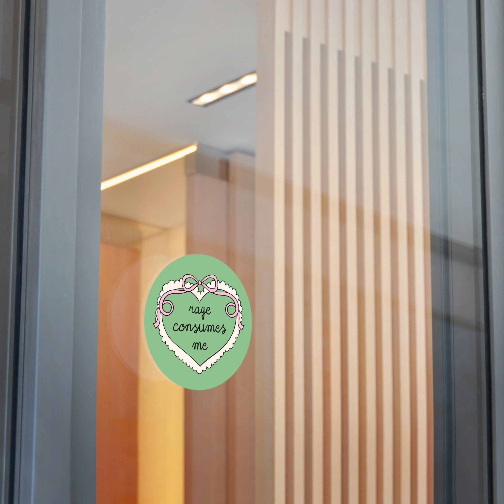 Rage Consumes Me Sticker with Cute Bow and Heart, Funny Saying Sticker for Feminist, Colorful Equal Rights Sticker, Cute Soft Girl Style - Opal and June