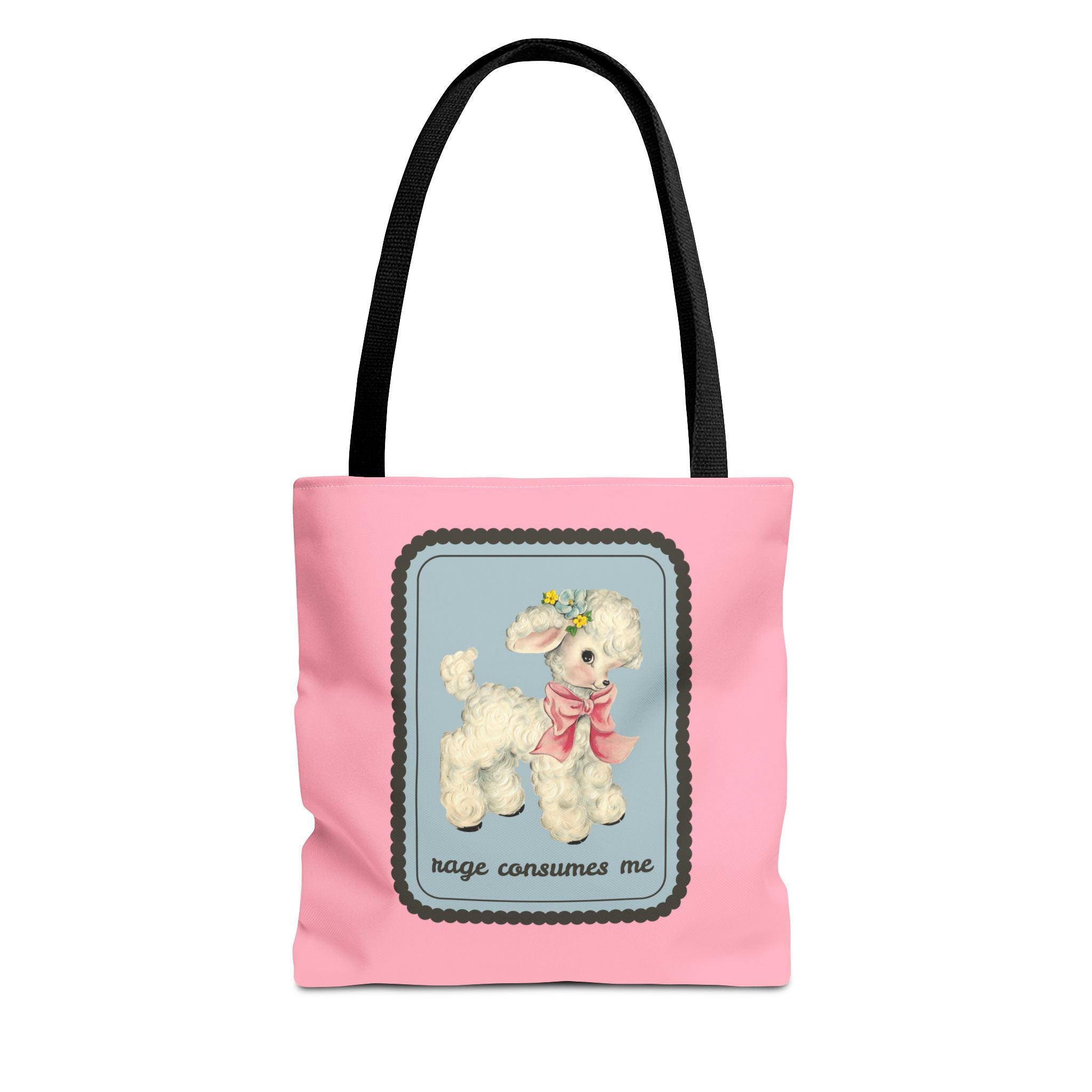 Rage Consumes Me Tote Bag with Flowers, Animal Lover Gift for Daughter or Sister, Funny Sarcastic Feminist Tote Bag for Democrat or Mom - Opal and June