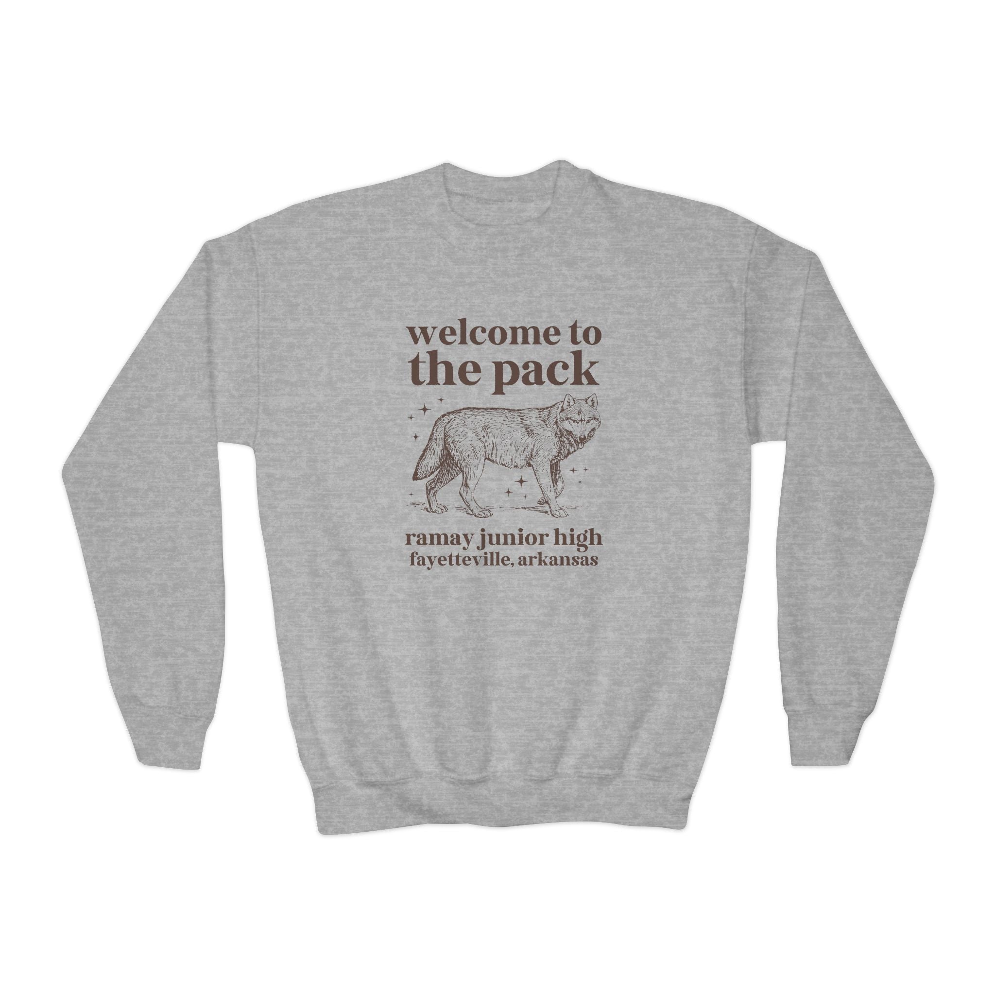 Ramay Junior High School Kids Sweatshirt: Welcome to the Pack | FPS + Opal and June Kids Sweatshirt, Fayetteville Public Schools - Opal and June
