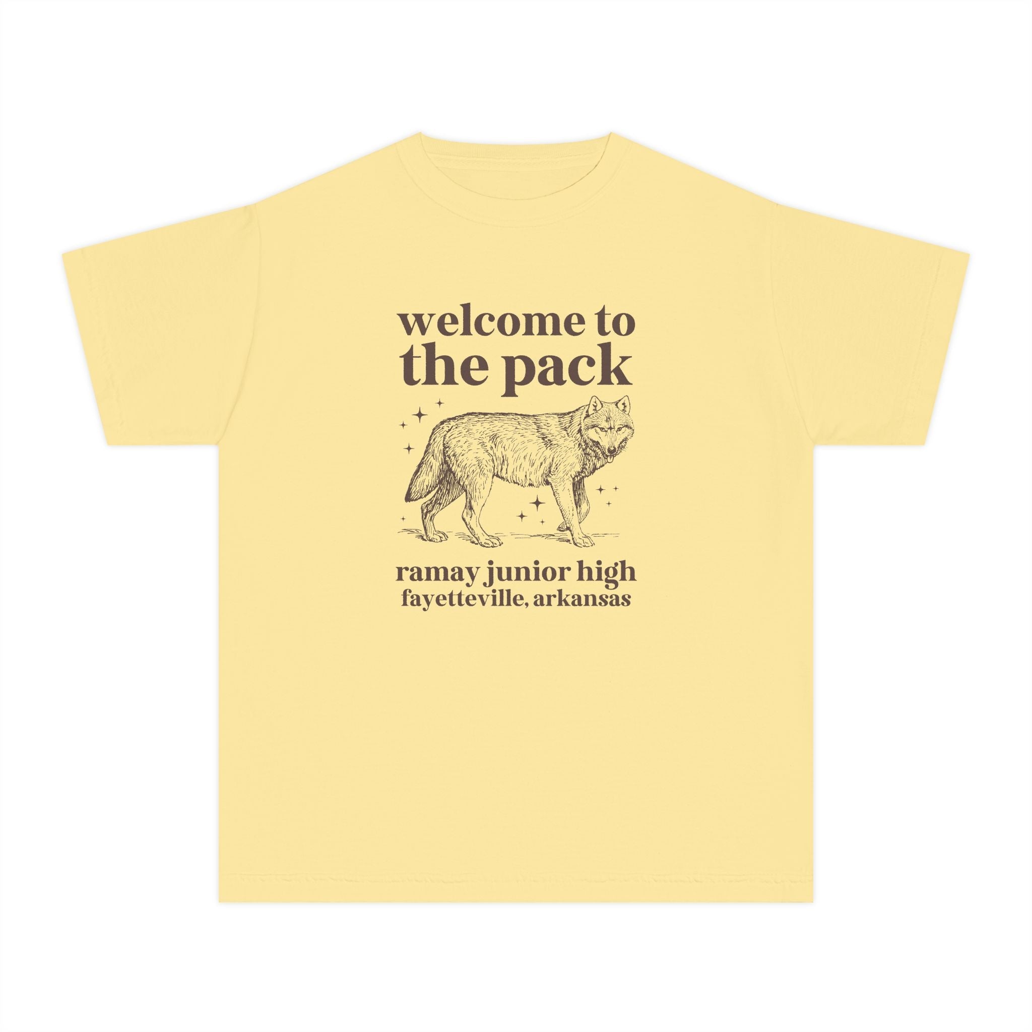Ramay Junior High School Kids Tee Shirt: Welcome to the Pack | FPS + Opal and June Kids Tee Shirt, Fayetteville Public Schools - Opal and June