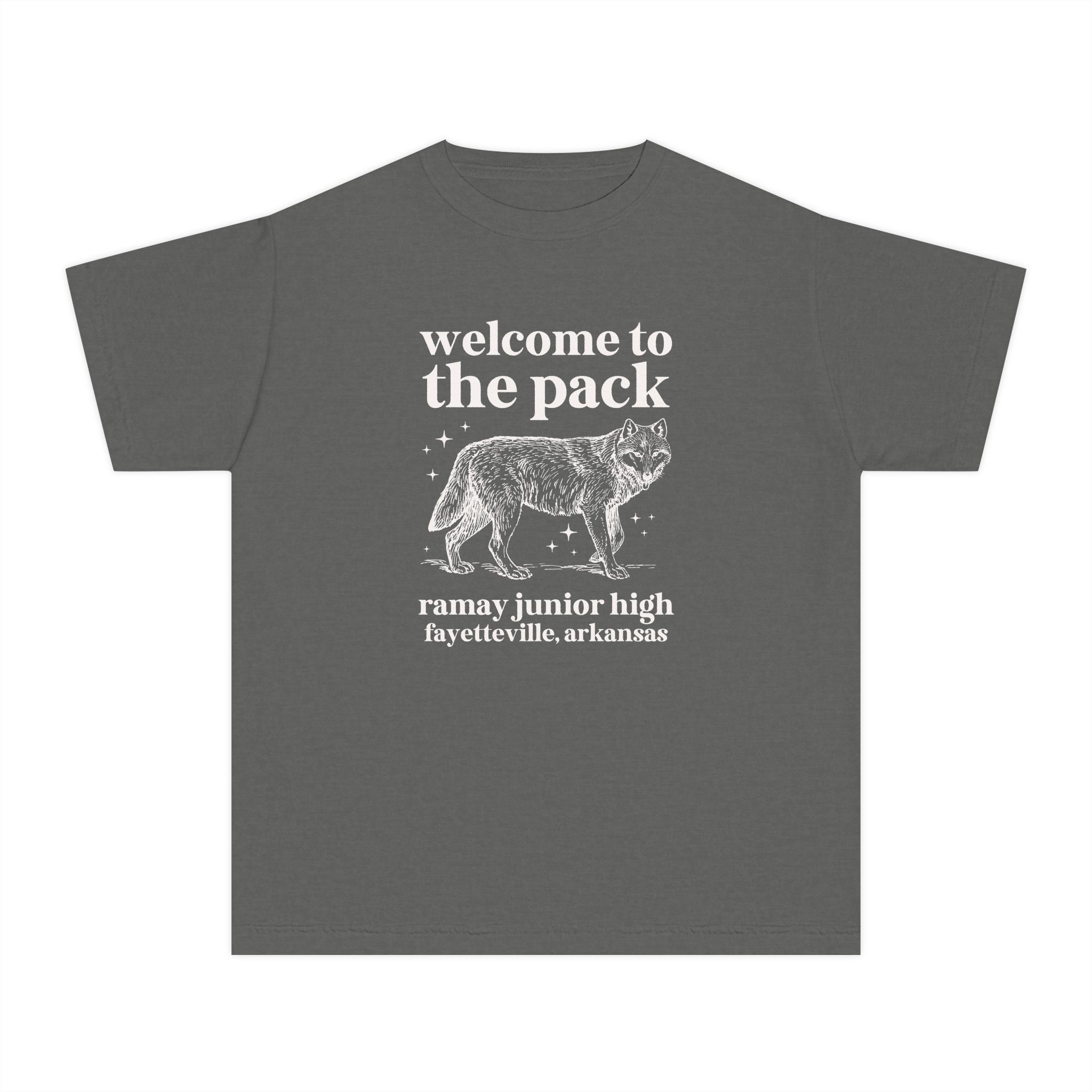 Ramay Junior High School Kids Tee Shirt: Welcome to the Pack | FPS + Opal and June Kids Tee Shirt, Fayetteville Public Schools - Opal and June