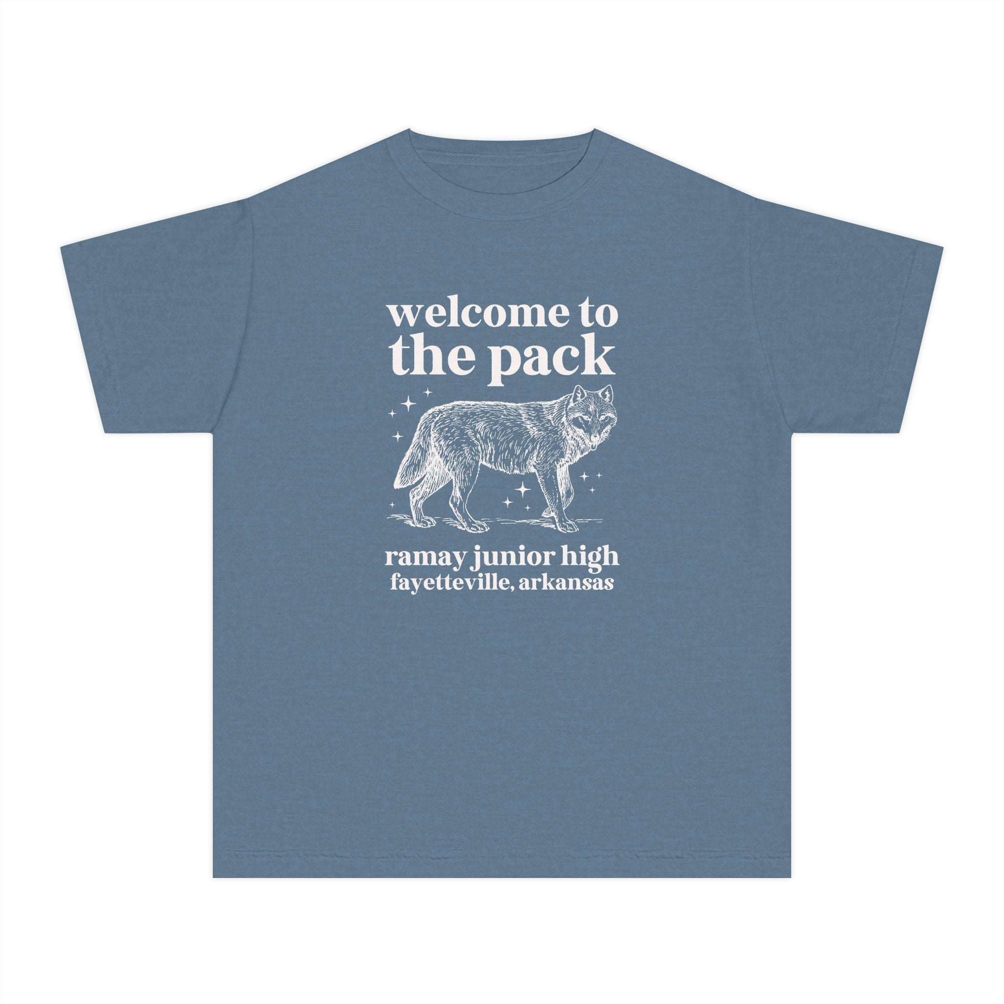 Ramay Junior High School Kids Tee Shirt: Welcome to the Pack | FPS + Opal and June Kids Tee Shirt, Fayetteville Public Schools - Opal and June