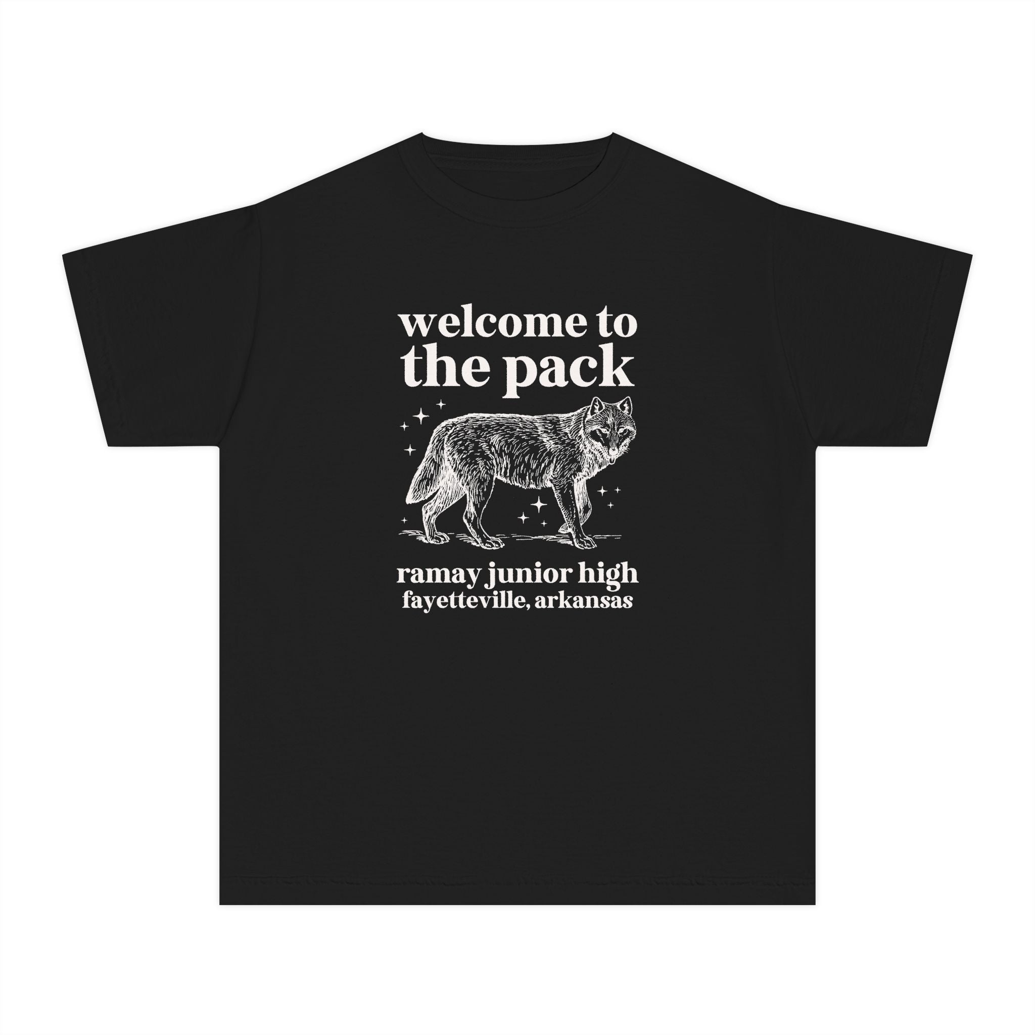 Ramay Junior High School Kids Tee Shirt: Welcome to the Pack | FPS + Opal and June Kids Tee Shirt, Fayetteville Public Schools - Opal and June