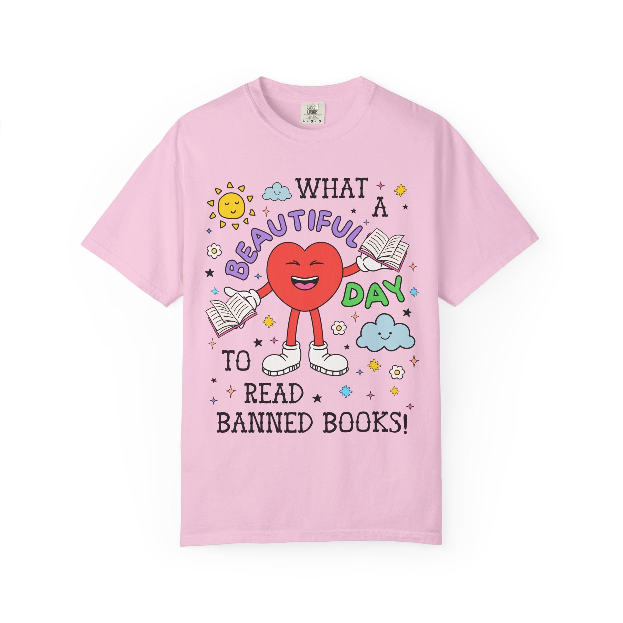 Read Banned Books Librarian T-Shirt for Reading Teacher or Leftist Bookworm, Cute 90s Aesthetic Book Lover Gift Idea, Literature Professor - Opal and June