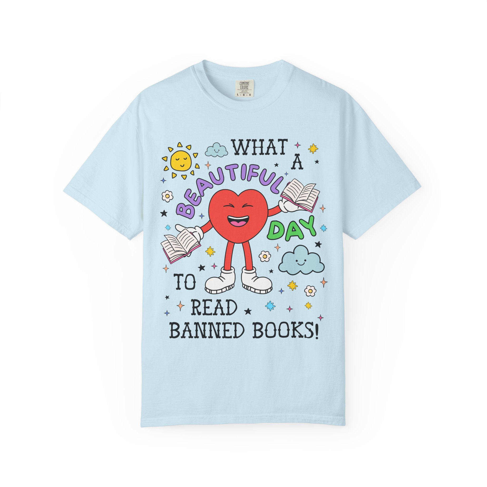 Read Banned Books Librarian T-Shirt for Reading Teacher or Leftist Bookworm, Cute 90s Aesthetic Book Lover Gift Idea, Literature Professor - Opal and June