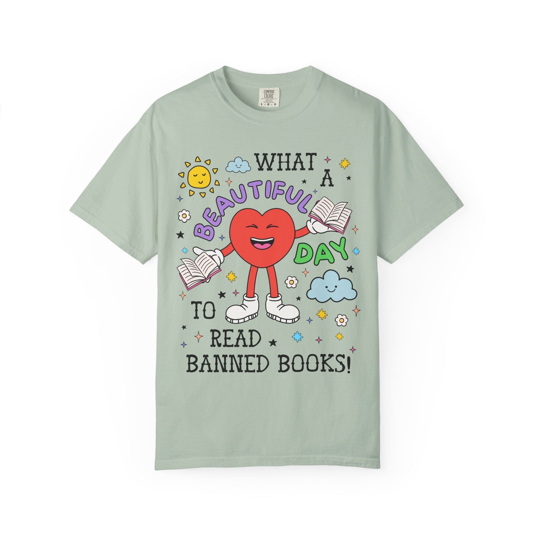 Read Banned Books Librarian T-Shirt for Reading Teacher or Leftist Bookworm, Cute 90s Aesthetic Book Lover Gift Idea, Literature Professor - Opal and June
