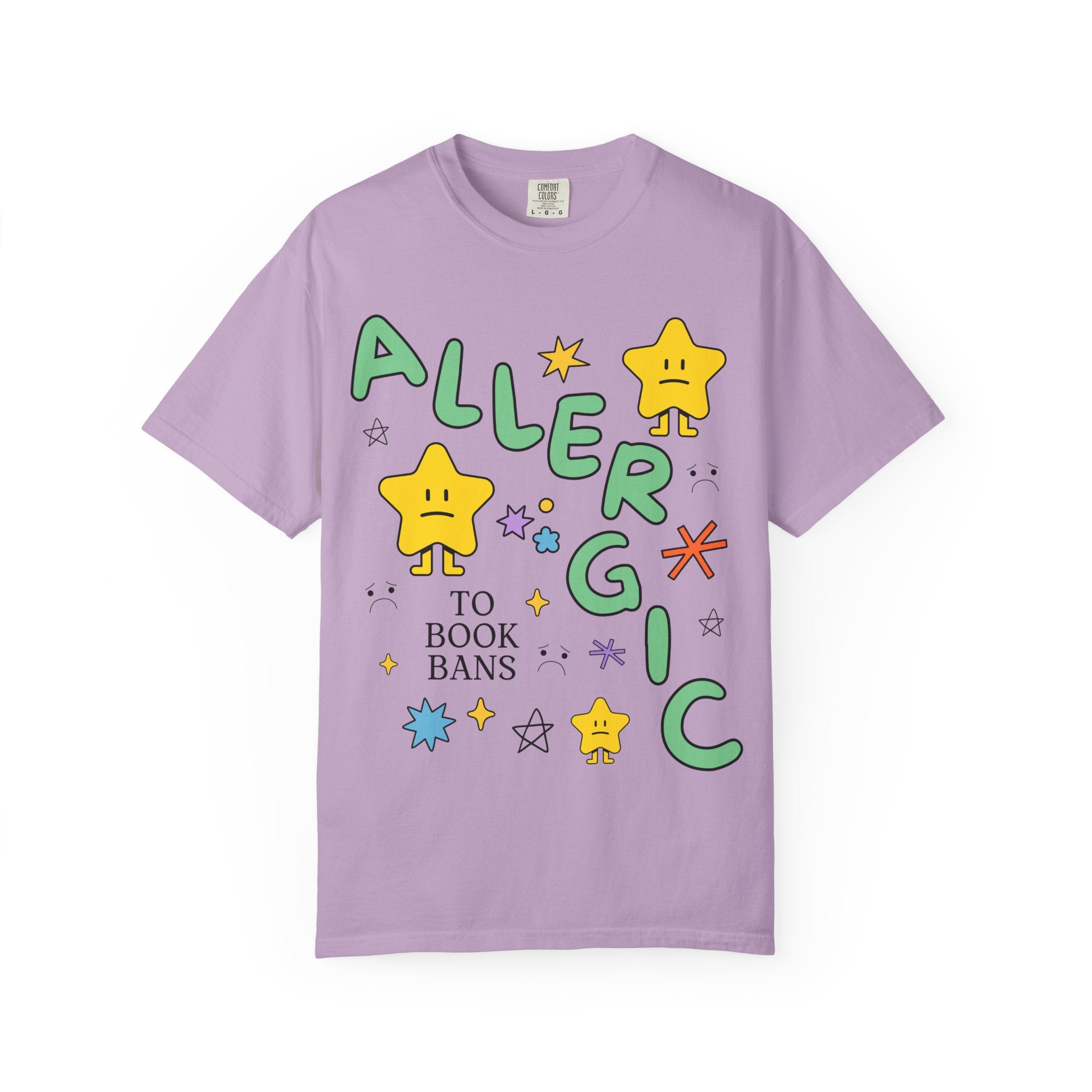 Read Banned Books Tee Shirt with Funny Saying: Allergic to Book Bans T-Shirt for Librarian or Book Author, Cute Literature Professor Tee - Opal and June