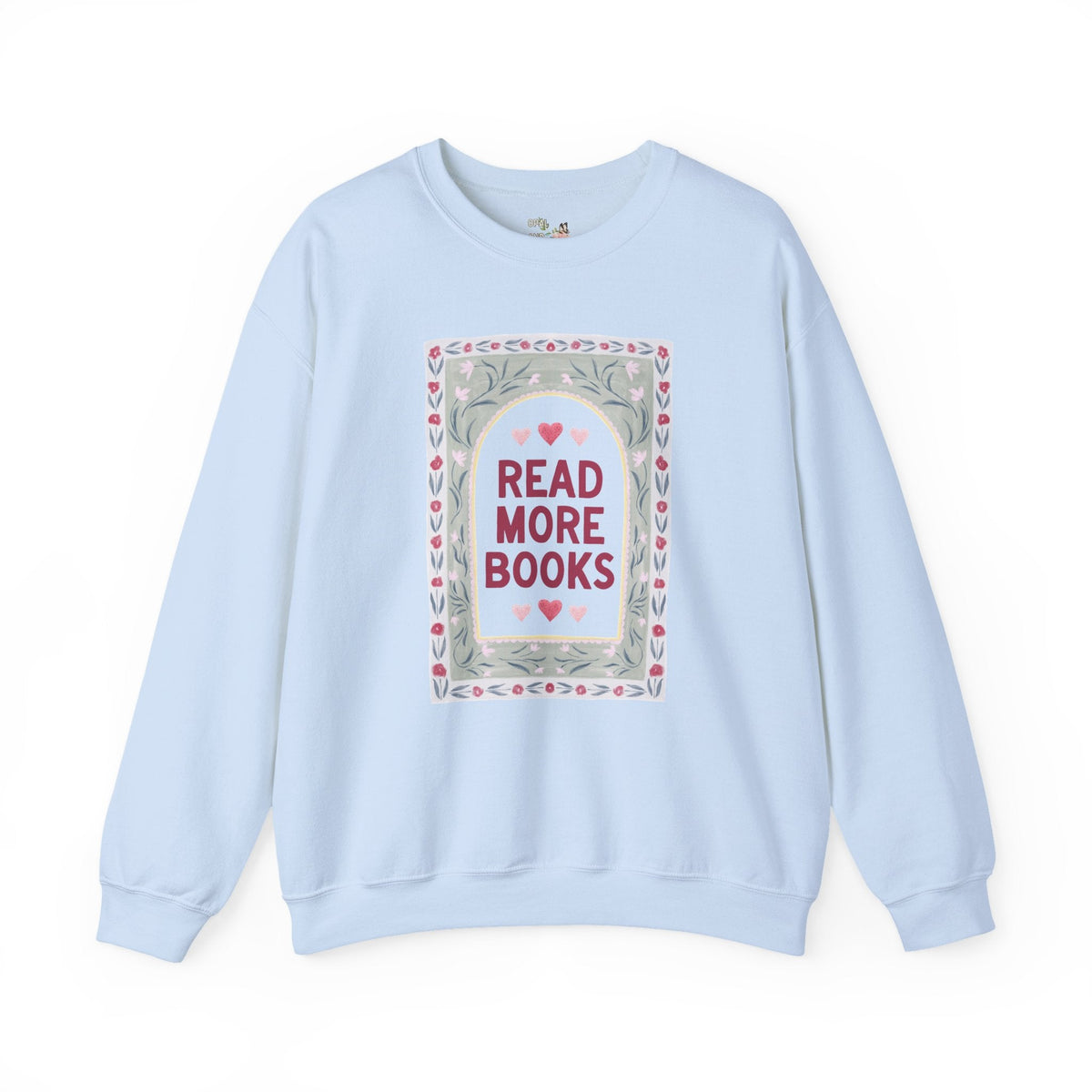 Read More Books Vintage Aesthetic Sweatshirt with Flowers for Bookworm or Book Lover, Cute Kitschy Reading Month Crewneck for Fiction Reader - Opal and June