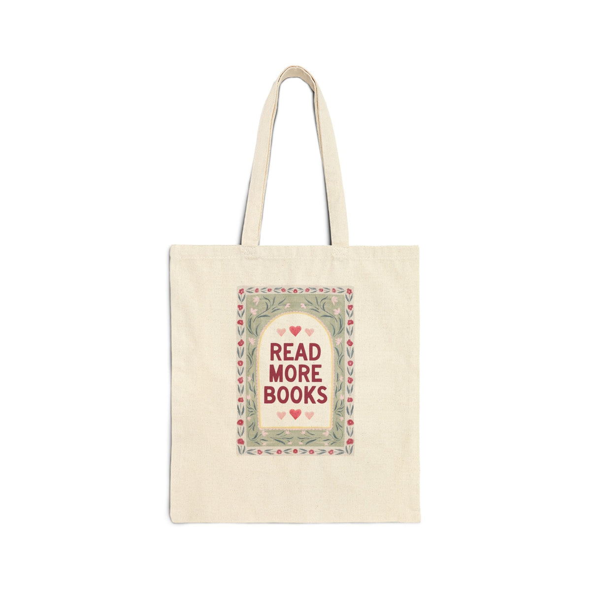 Read More Books Vintage Aesthetic Tote Bag with Flowers for Bookworm or Book Lover, Cute Kitschy Reading Month Tote Bag for Fiction Reader - Opal and June