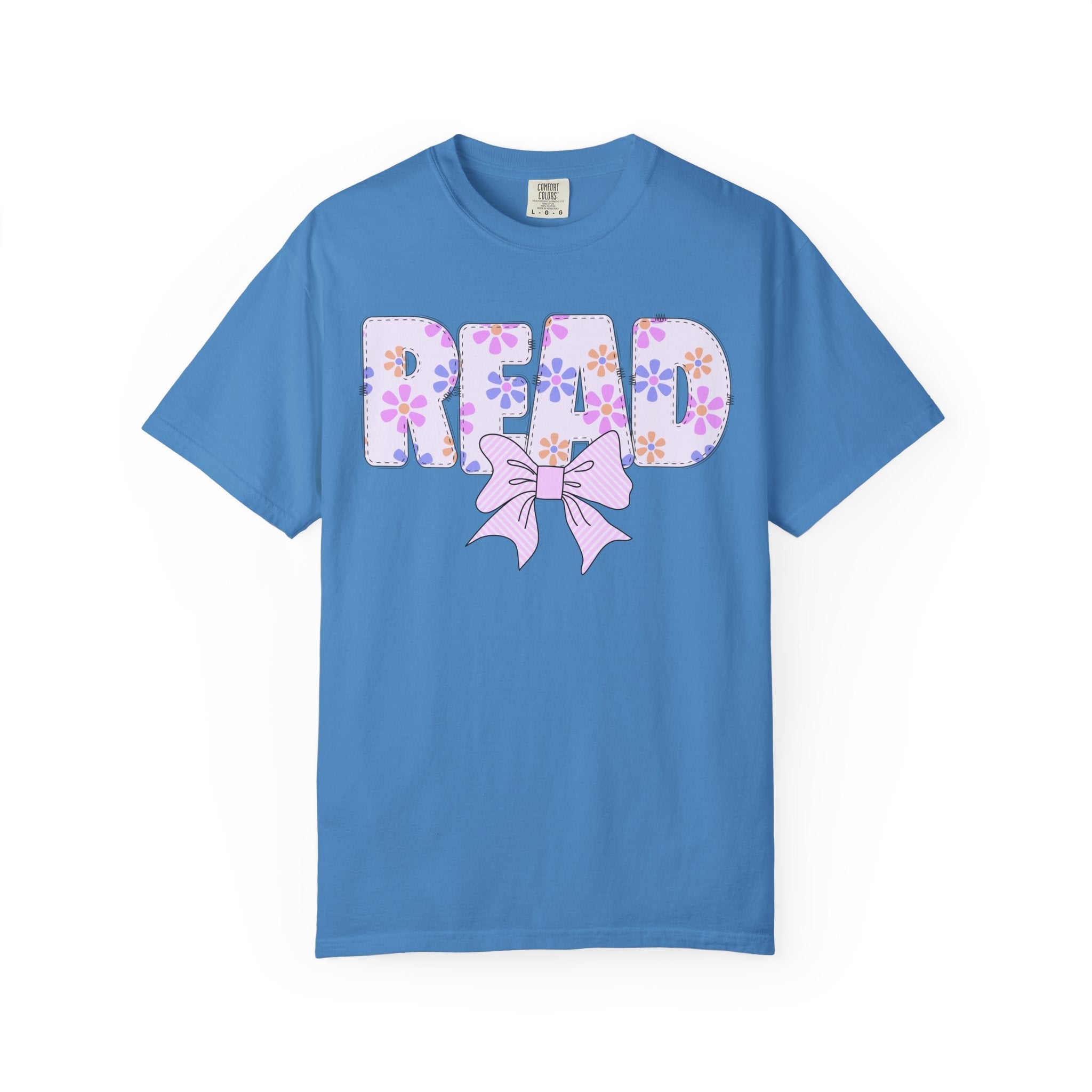 Reading Teacher Tee Shirt for School Librarian or Principal, Book Lover Gift, Cute Bookish T-Shirt for Bookworm, Floral 90s Retro Vibe - Opal and June
