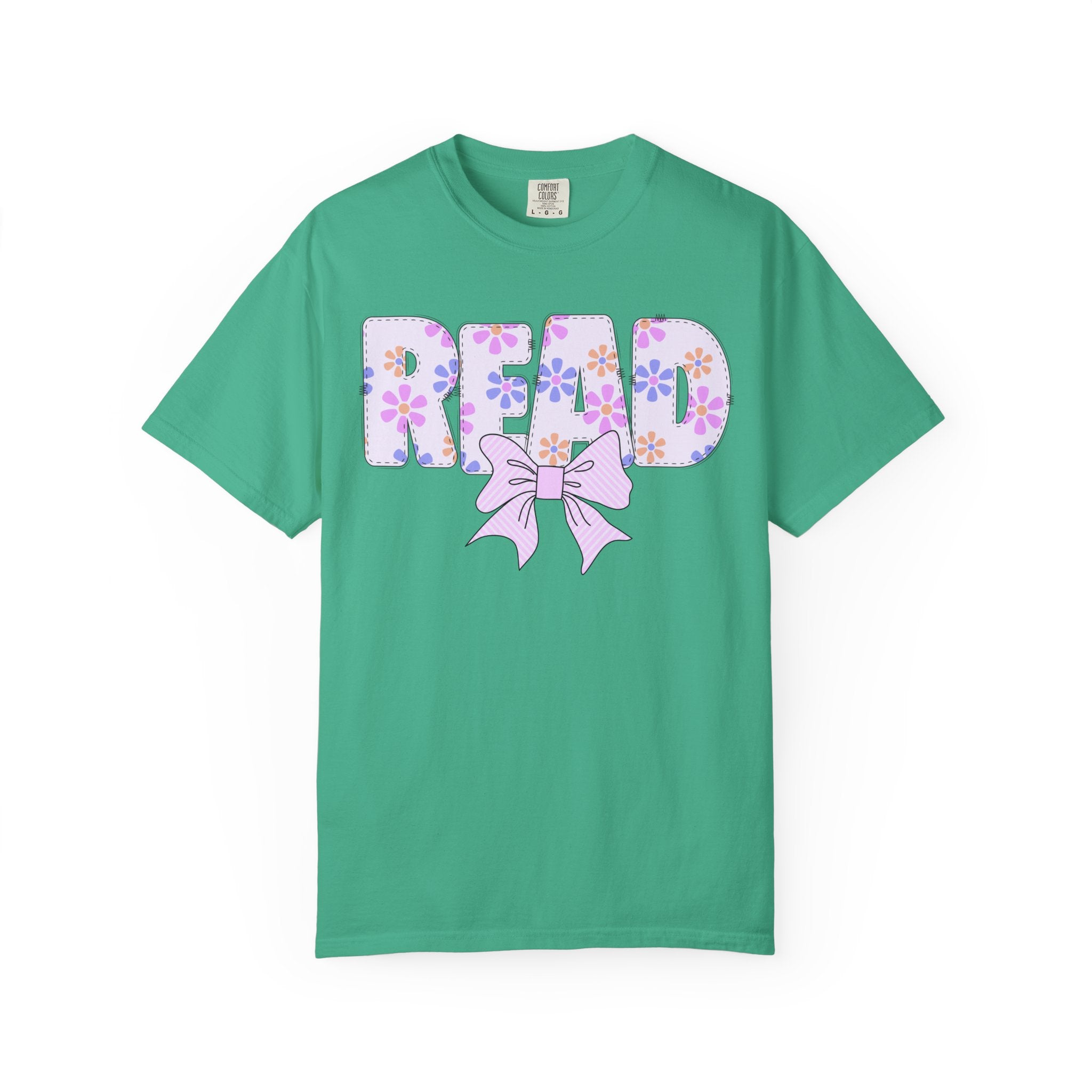 Reading Teacher Tee Shirt for School Librarian or Principal, Book Lover Gift, Cute Bookish T-Shirt for Bookworm, Floral 90s Retro Vibe - Opal and June