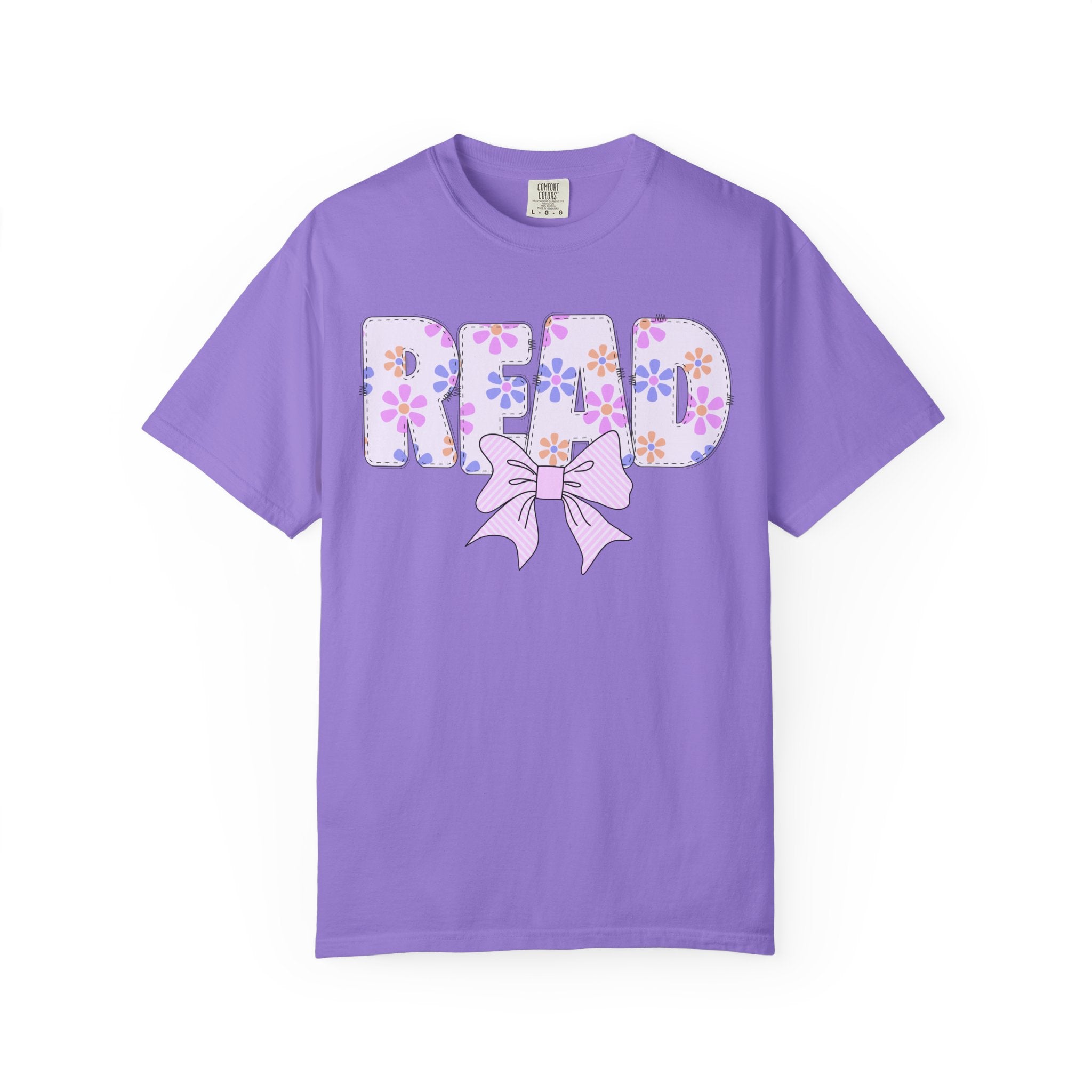 Reading Teacher Tee Shirt for School Librarian or Principal, Book Lover Gift, Cute Bookish T-Shirt for Bookworm, Floral 90s Retro Vibe - Opal and June