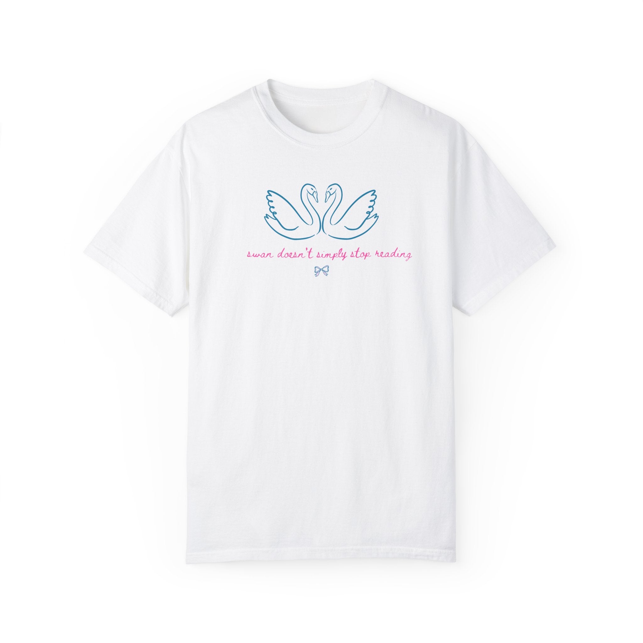 Reading Tee Shirt for Animal Lover: Swan Doesn't Simply Stop Reading, Funny Book Lover Gift for Romance Reader, Librarian or Bookworm Gift - Opal and June