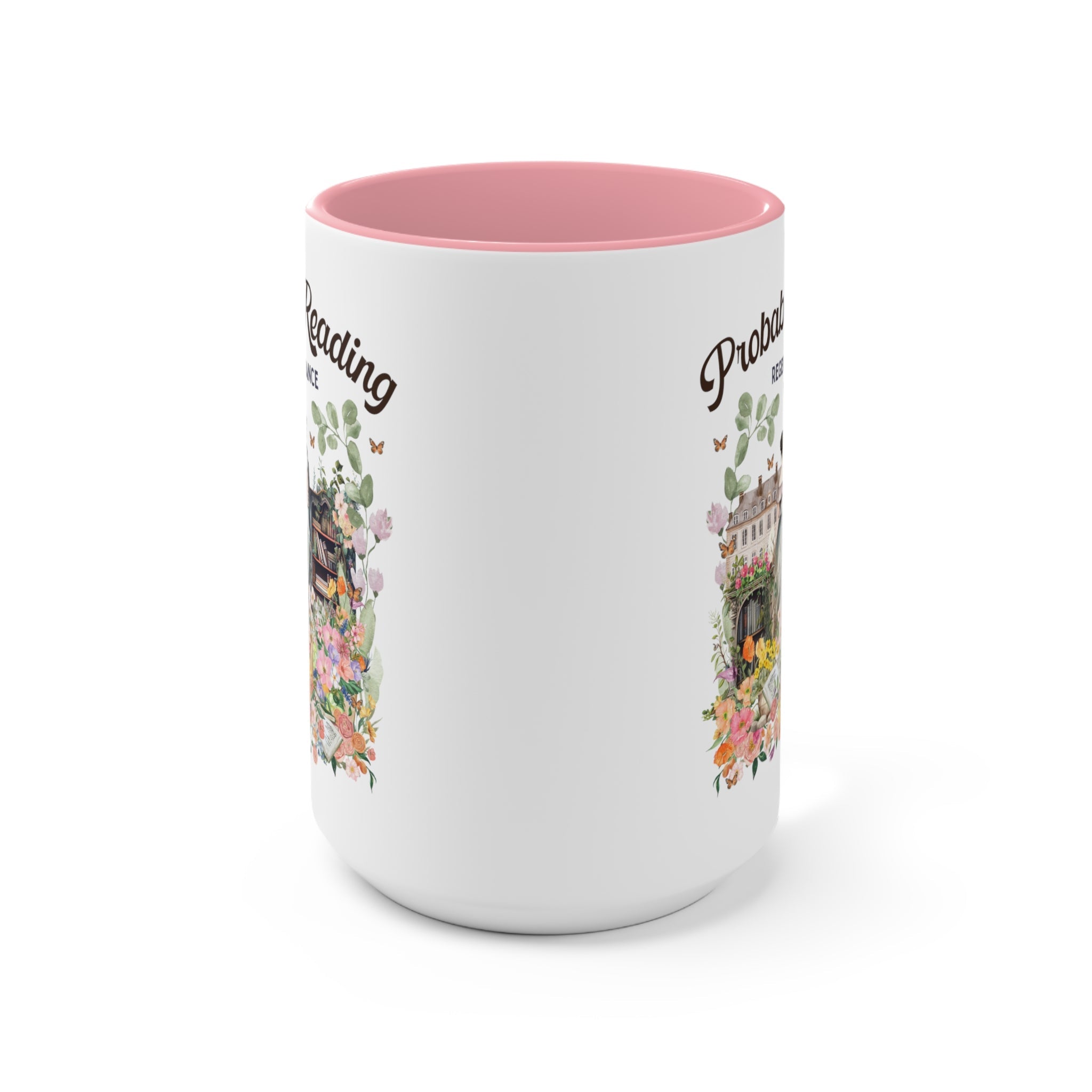 Regency Romance Coffee Mug: Bookish 15 Oz Coffee Mug for Historical Romance Reader | Gift for Librarian or English Major with Boho Flowers - Opal and June