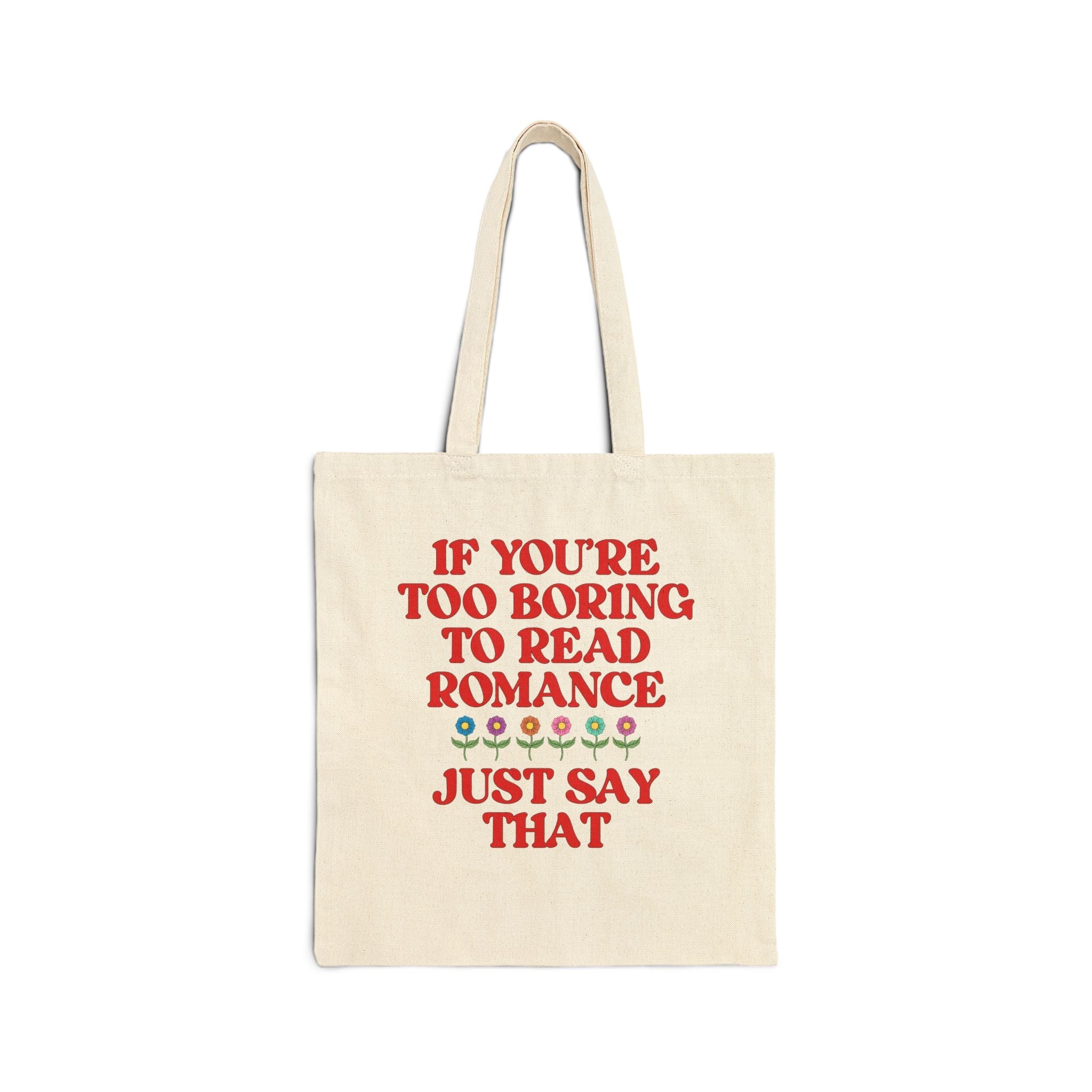 Retro Aesthetic Book Lover Tote Bag for Bookworm Who Loves Romance Novels, Cute and Silly Romance Reader Present for Friend or Book Author - Opal and June