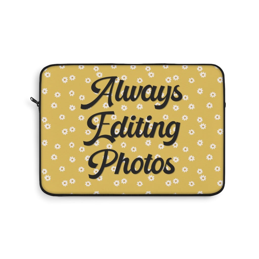 Retro Floral Laptop Sleeve: Always Editing Photos - Opal and June