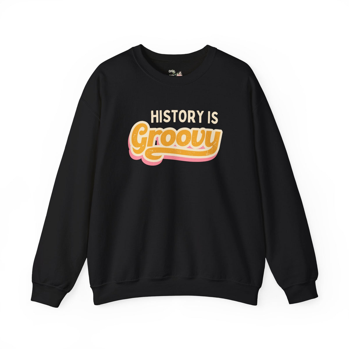 Retro History Sweatshirt with Colorful 70s Aesthetic: History is Groovy | Gift for History Professor or History Major, History Teacher Gift - Opal and June