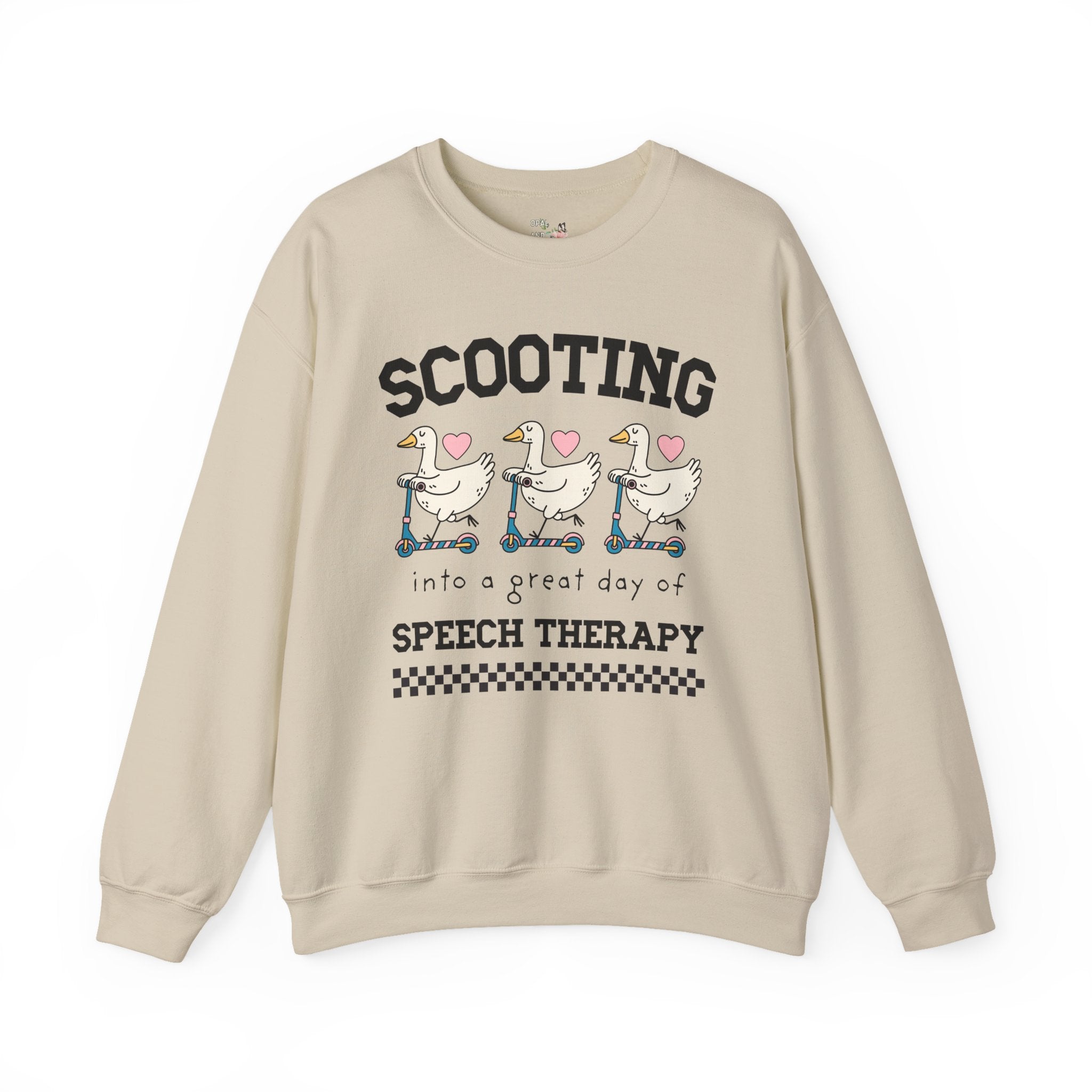 Retro Speech Therapist Sweatshirt, Cute Graduation Gift, Speech Pathology Major, Silly Goose Animal Lover Speech Therapy Shirt with Hearts - Opal and June