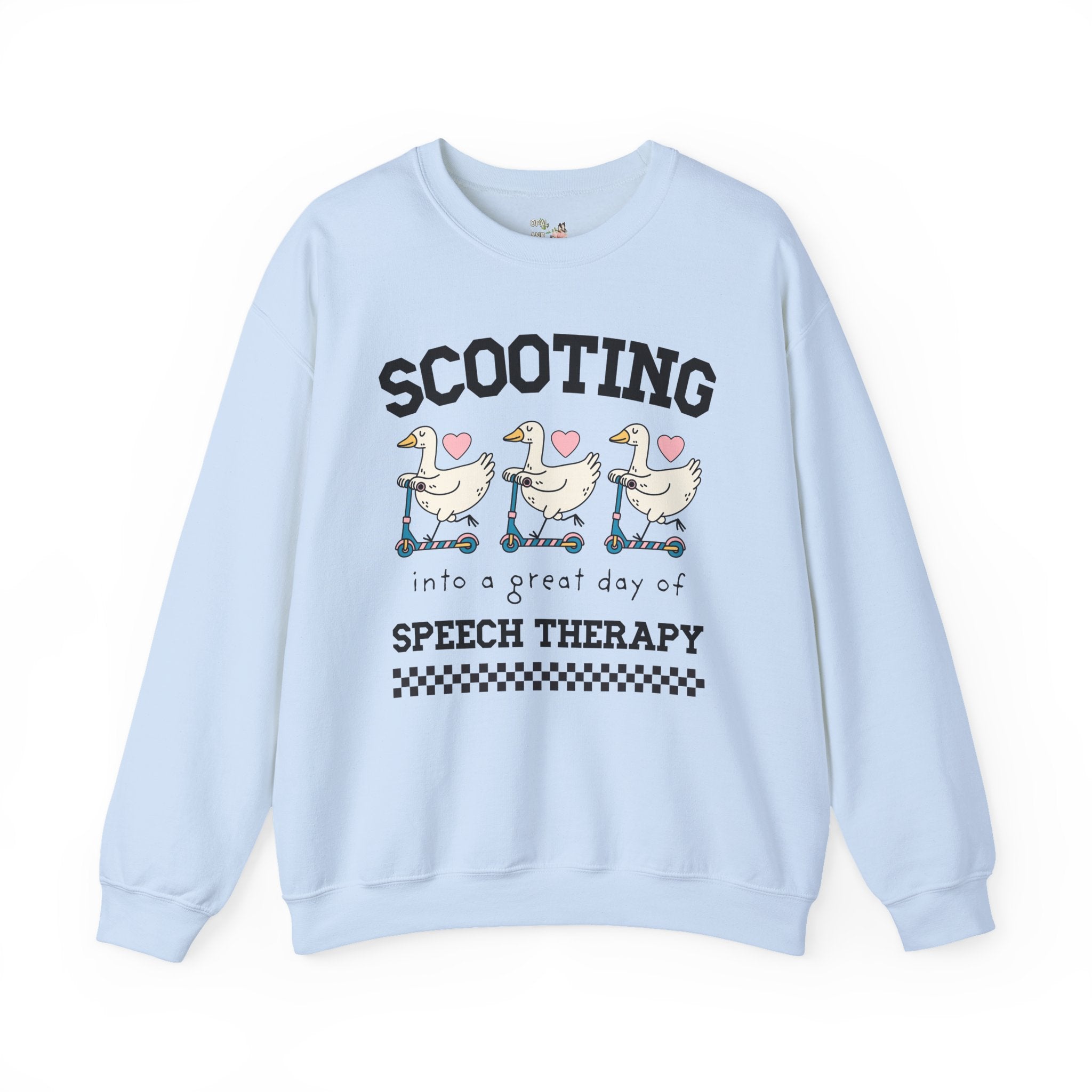Retro Speech Therapist Sweatshirt, Cute Graduation Gift, Speech Pathology Major, Silly Goose Animal Lover Speech Therapy Shirt with Hearts - Opal and June