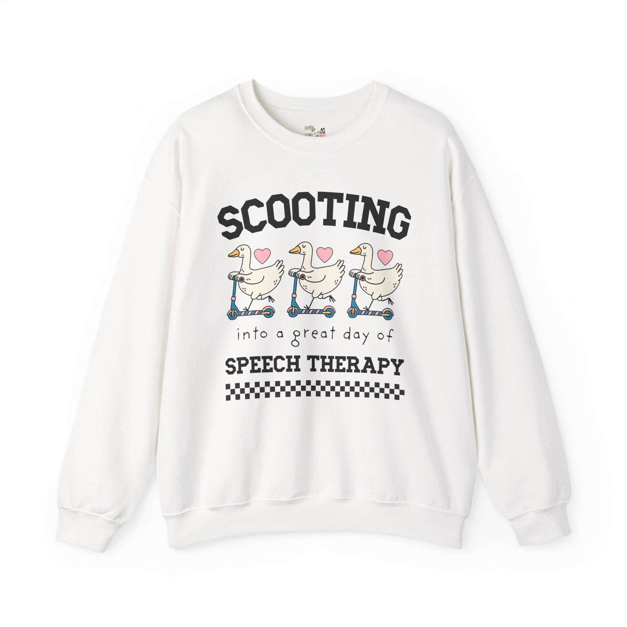 Retro Speech Therapist Sweatshirt, Cute Graduation Gift, Speech Pathology Major, Silly Goose Animal Lover Speech Therapy Shirt with Hearts - Opal and June
