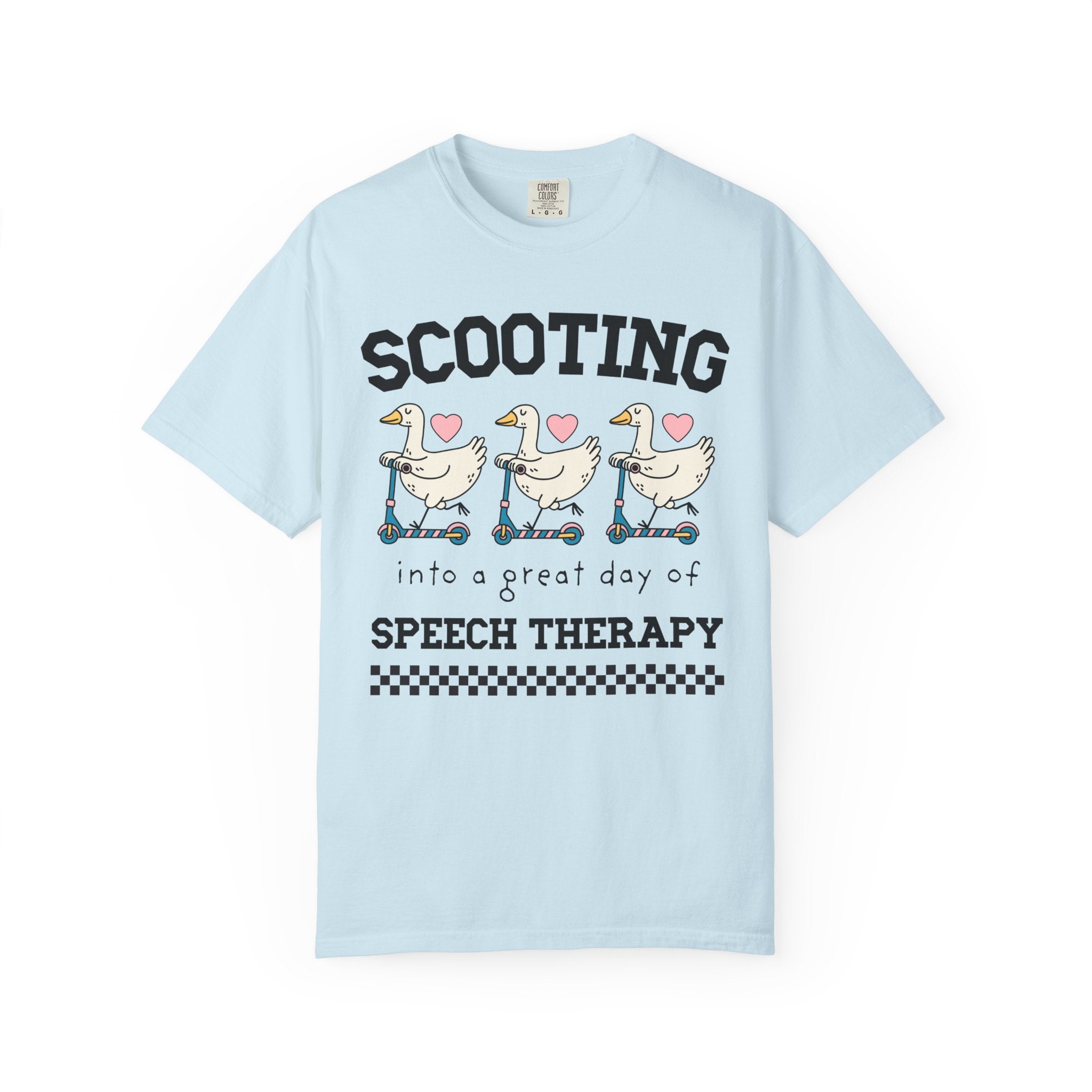 Retro Speech Therapist Tee Shirt, Cute Graduation Gift for Speech Pathology Major, Silly Goose Animal Lover Speech Therapy Tee with Hearts - Opal and June