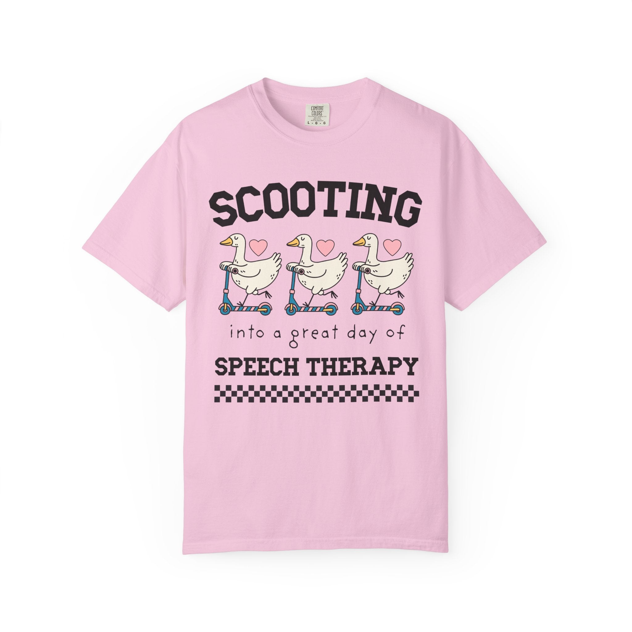 Retro Speech Therapist Tee Shirt, Cute Graduation Gift for Speech Pathology Major, Silly Goose Animal Lover Speech Therapy Tee with Hearts - Opal and June