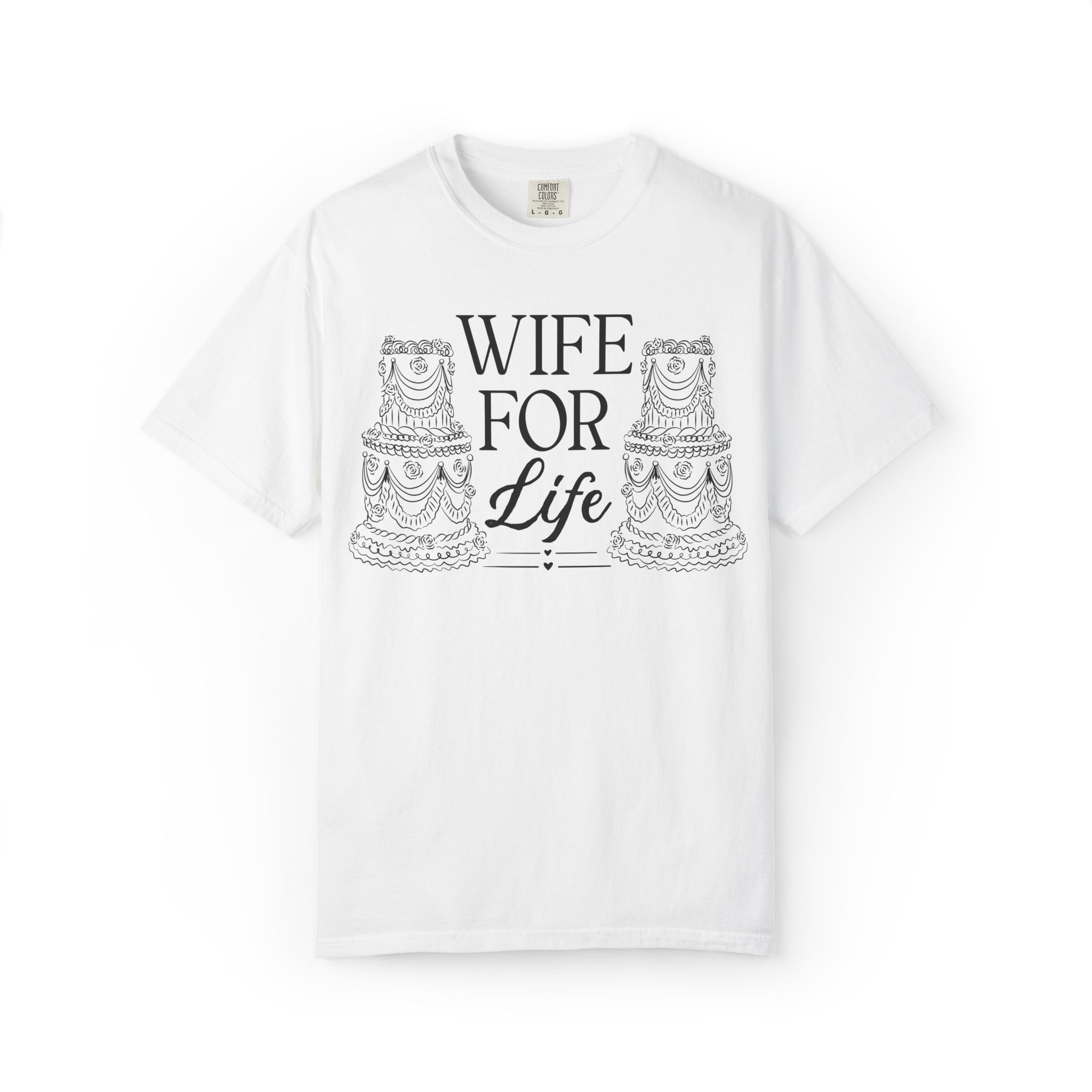 Rococo Wedding Cake Bachelorette Tee Shirts for Bride and Bridesmaids: Wife for Life, Friends for Life | Cute 90s Aesthetic Tee for Party - Opal and June