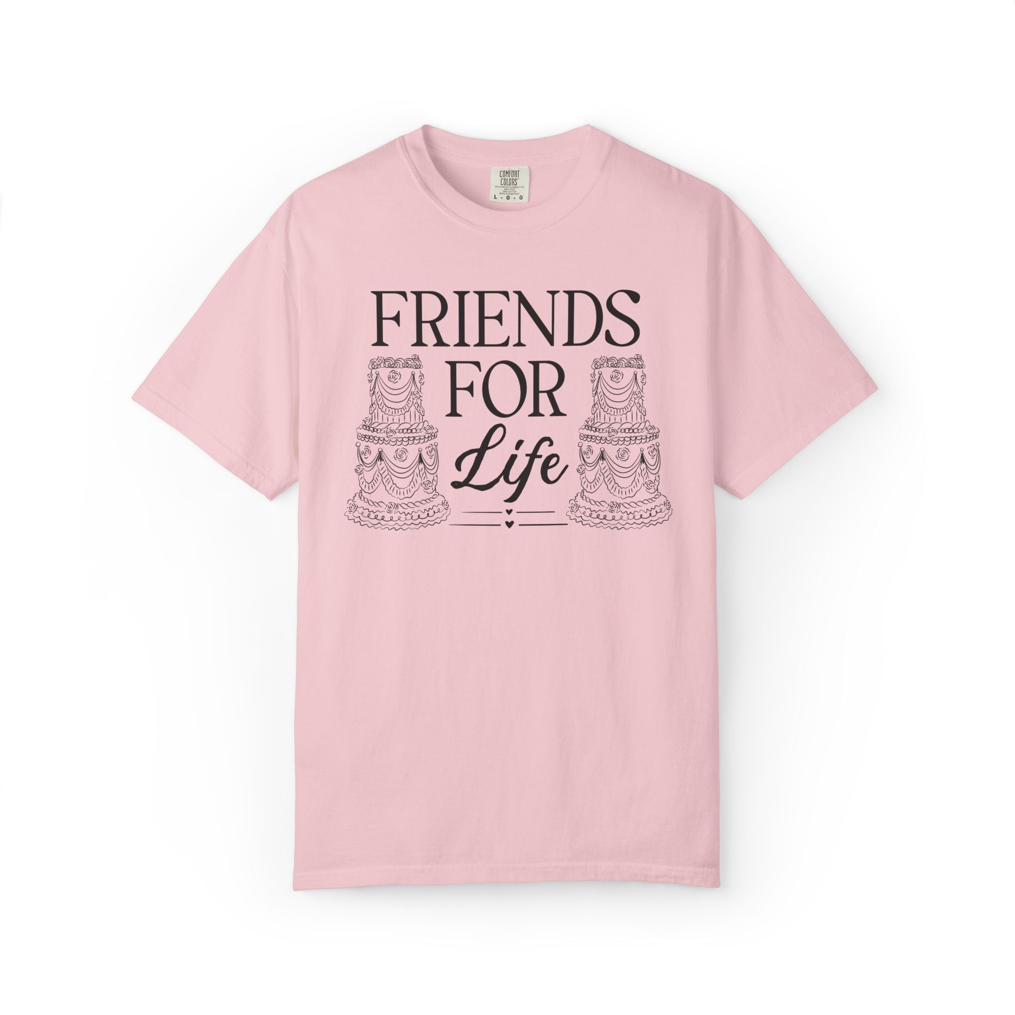 Rococo Wedding Cake Bachelorette Tee Shirts for Bride and Bridesmaids: Wife for Life, Friends for Life | Cute 90s Aesthetic Tee for Party - Opal and June