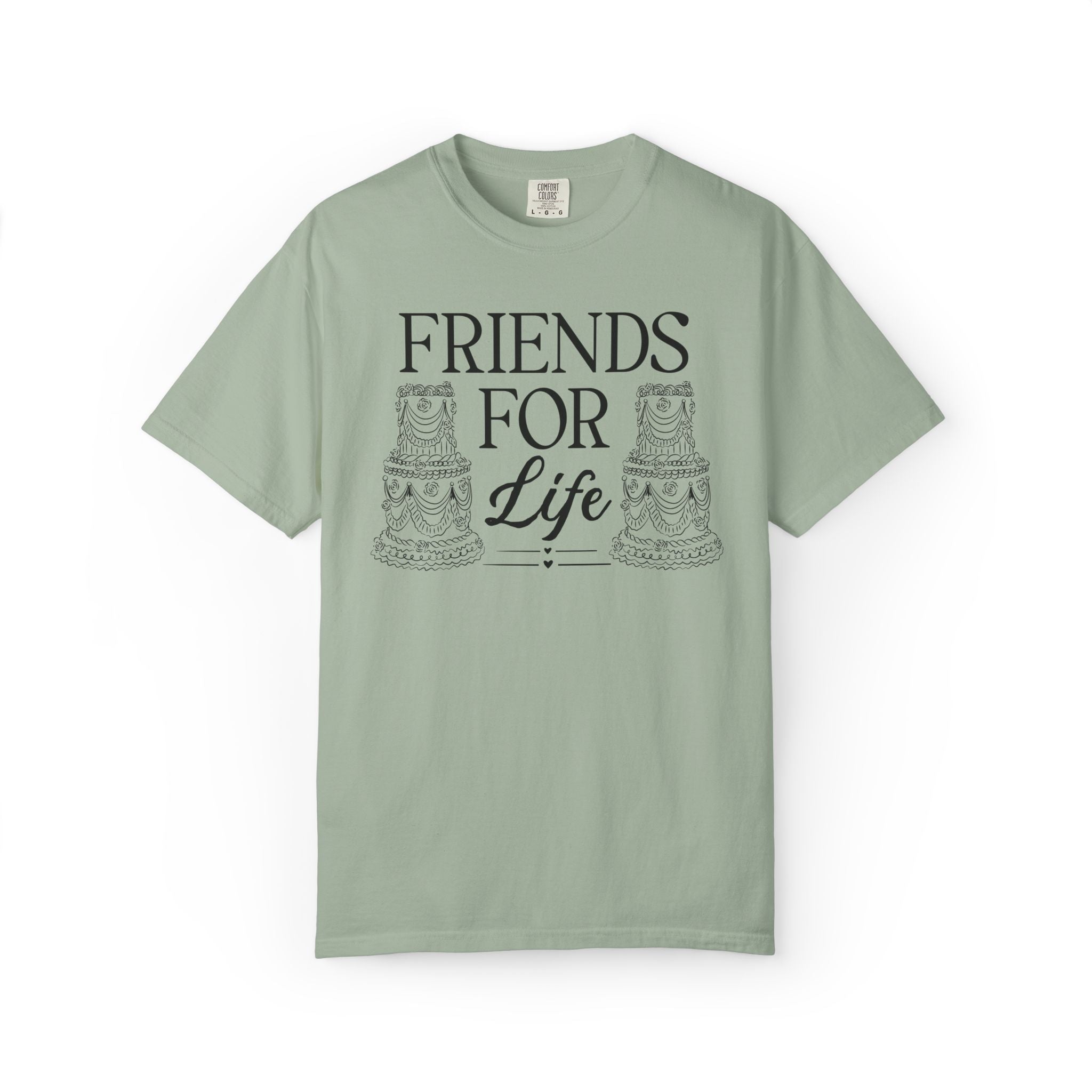 Rococo Wedding Cake Bachelorette Tee Shirts for Bride and Bridesmaids: Wife for Life, Friends for Life | Cute 90s Aesthetic Tee for Party - Opal and June