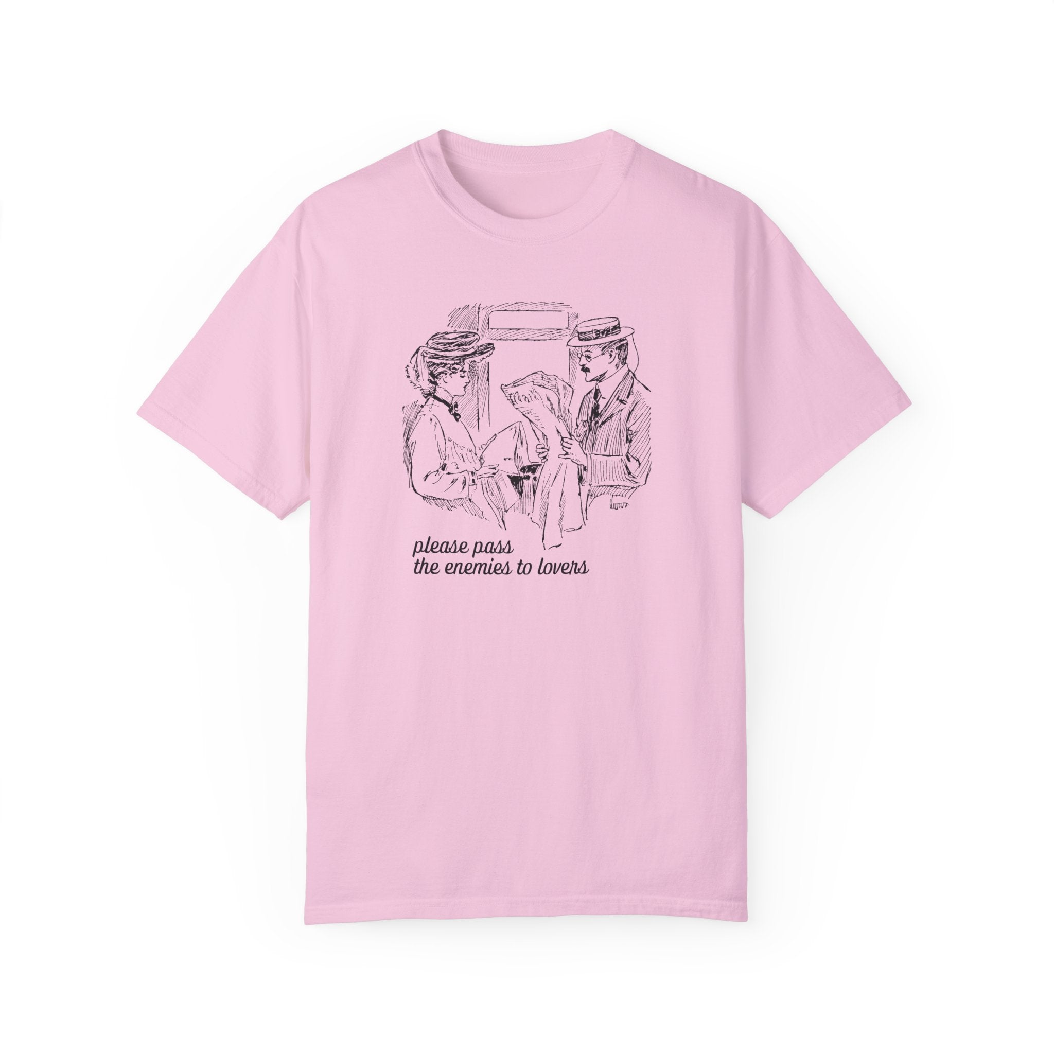 Romance Reader Tee Shirt for Historical Fiction Bookworm: Please Pass the Enemies To Lovers | Silly Romance Tropes Shirt, Bookish Gift Idea - Opal and June