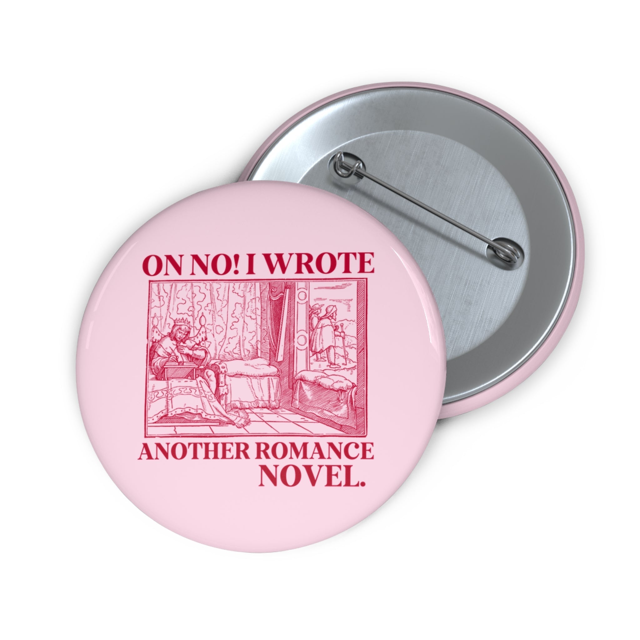 Romance Writer Button for Bookworm, Book Author Gift Idea for Writer Who Writes Romance Novels, Funny Saying Writing Gift for Author - Opal and June