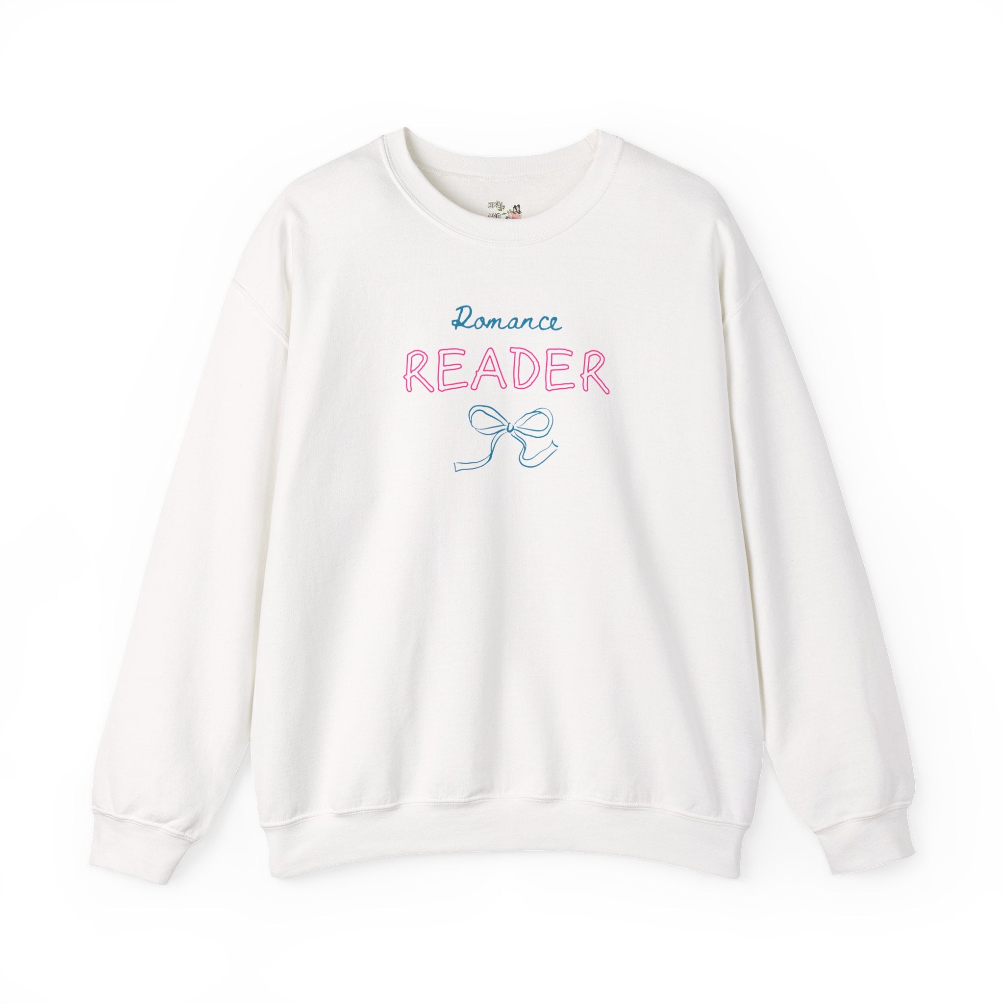 Romane Reader Sweatshirt with Bow, Cute Book Lover Crewneck for Bookworm Who Loves Romance Novels, Boho Bookish Present for Mom or Daughter - Opal and June