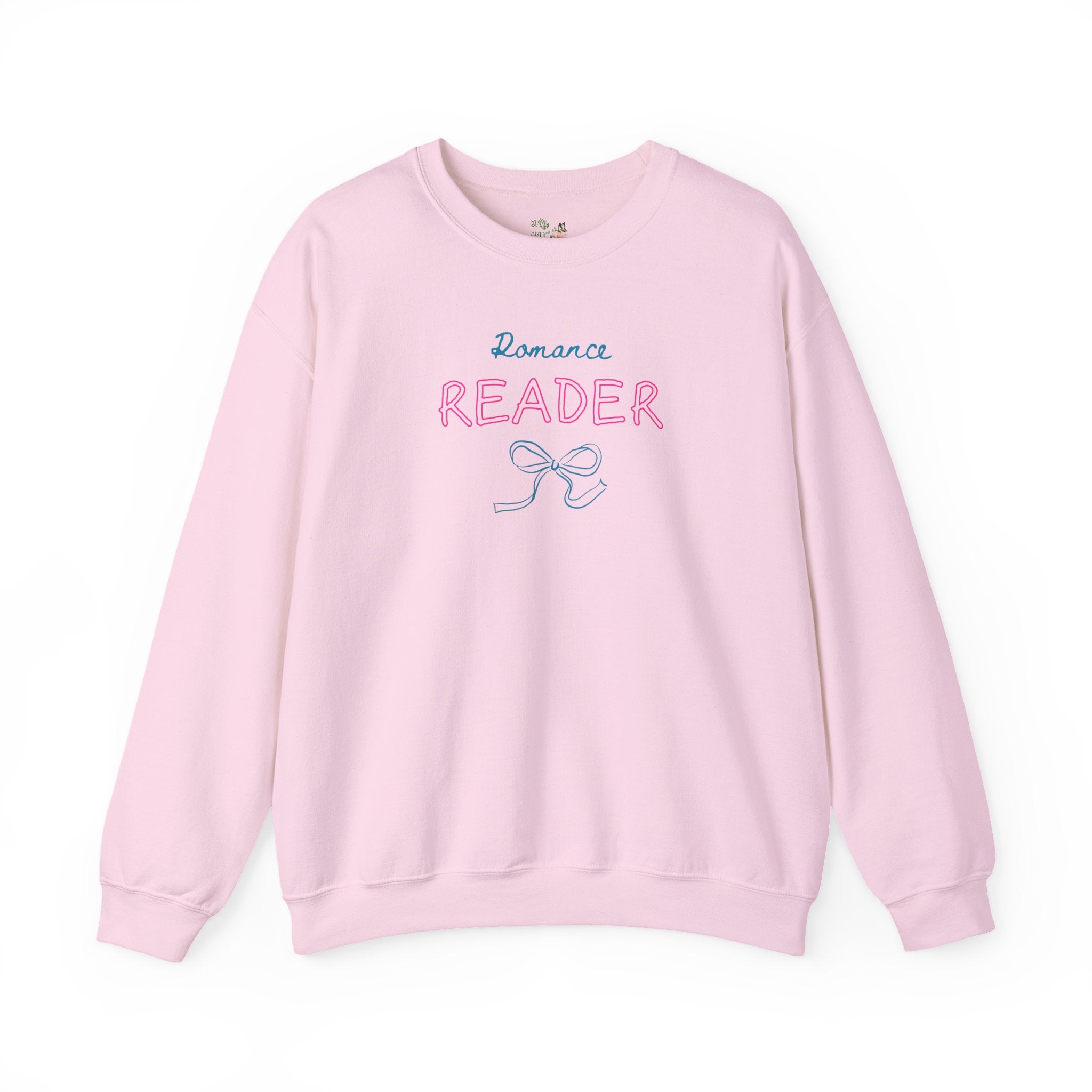 Romane Reader Sweatshirt with Bow, Cute Book Lover Crewneck for Bookworm Who Loves Romance Novels, Boho Bookish Present for Mom or Daughter - Opal and June