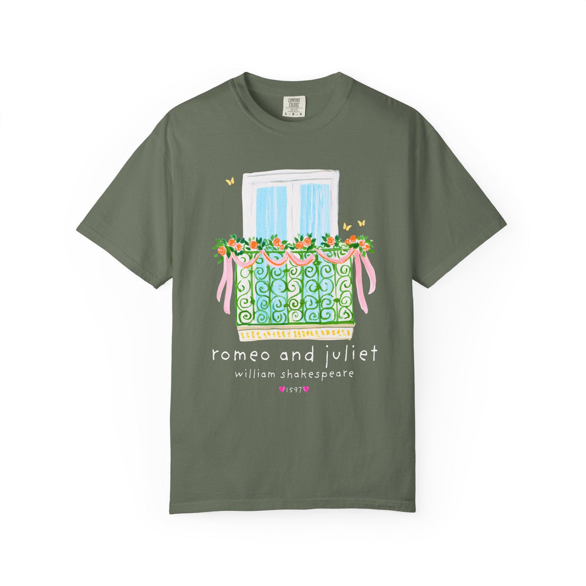 Romeo and Juliet Bookish William Shakespeare T-Shirt with Whimsy Maximalist Aesthetic, Cute Book Lover 16th Century Classic Literature Tee - Opal and June