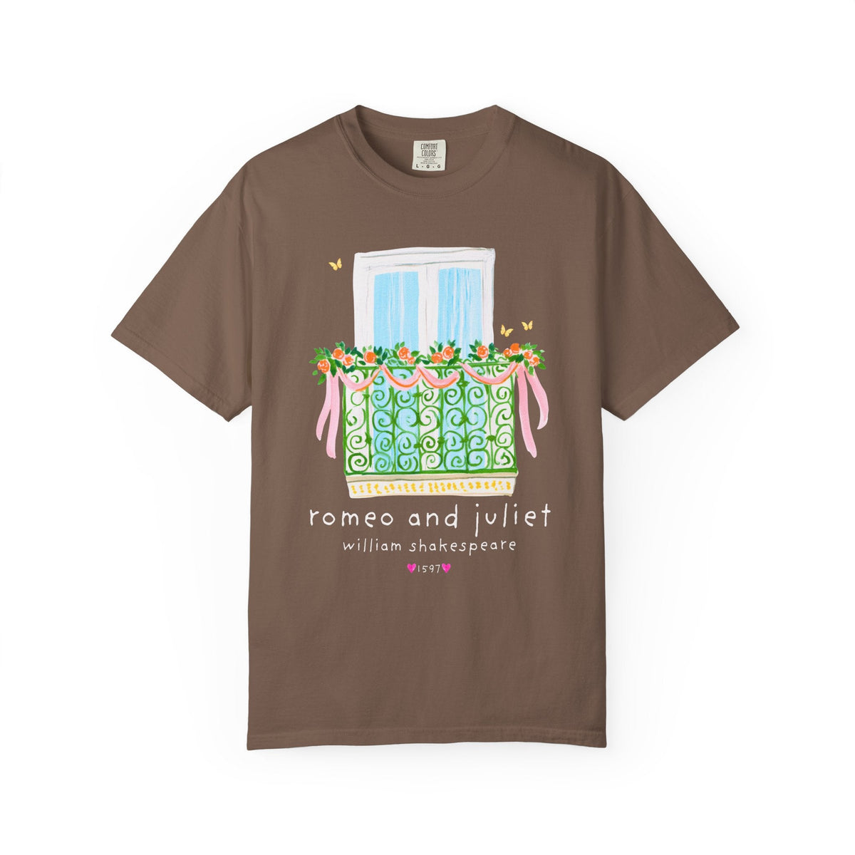 Romeo and Juliet Bookish William Shakespeare T-Shirt with Whimsy Maximalist Aesthetic, Cute Book Lover 16th Century Classic Literature Tee - Opal and June